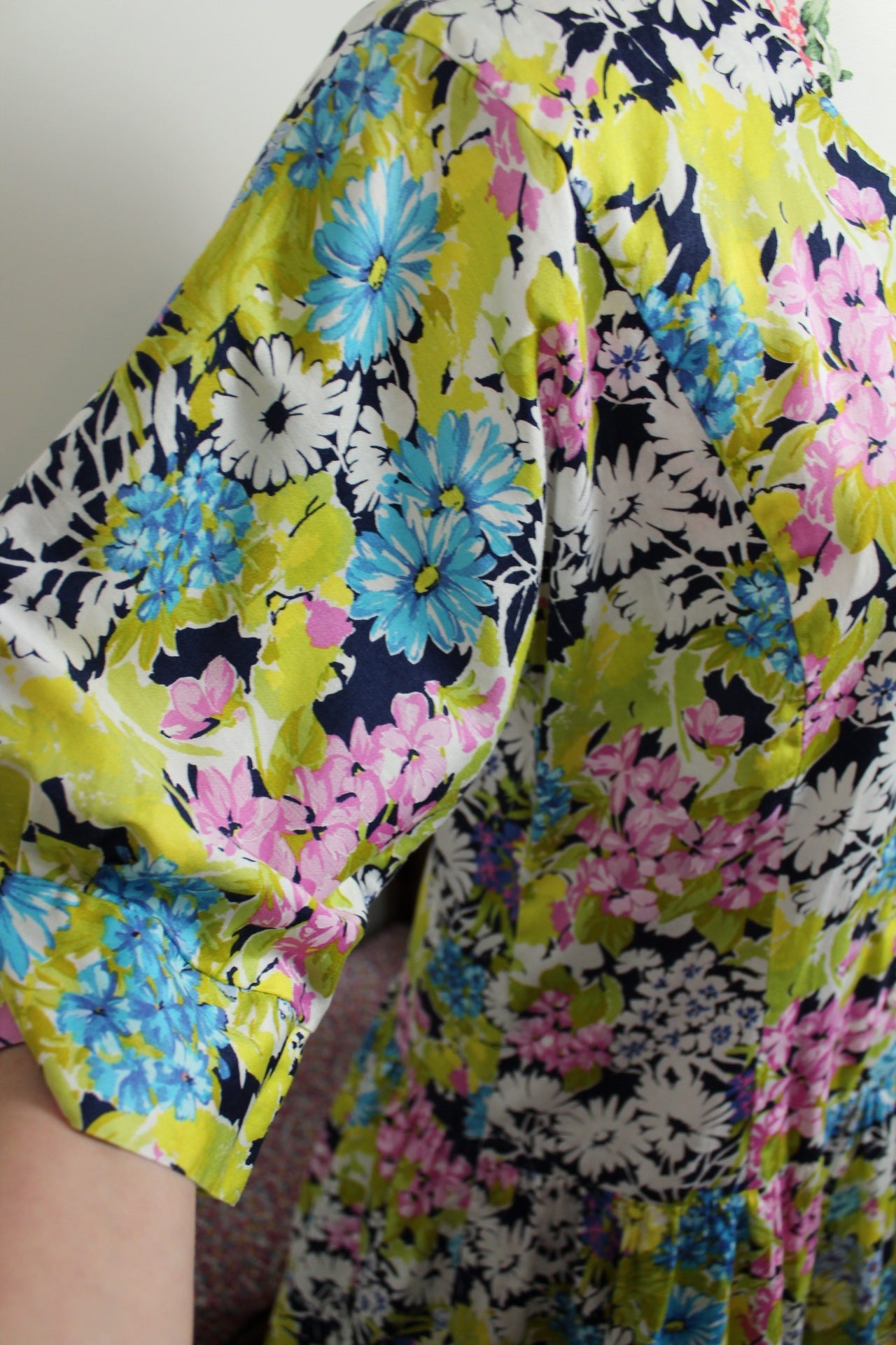 🌸🍒Robe vintage 80's fleurie Gevana - manches bouffantes 100% coton - Taille 38/40🍒🌸