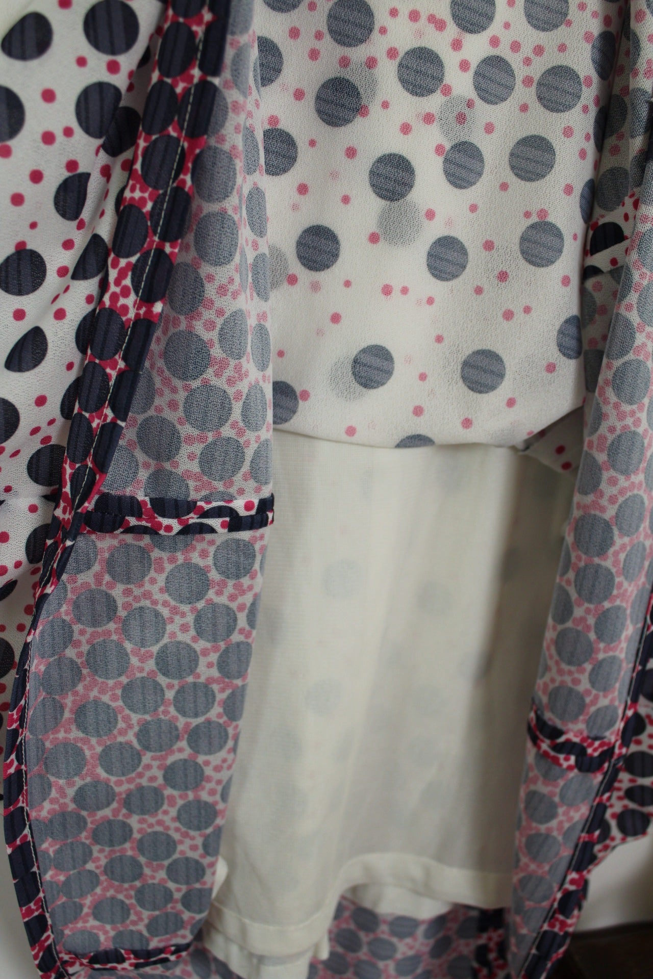 🌸🍒Robe vintage 70/80's col lavallière pois graphiques avec effet dégradé - Taille 40 - petit 42🍒🌸