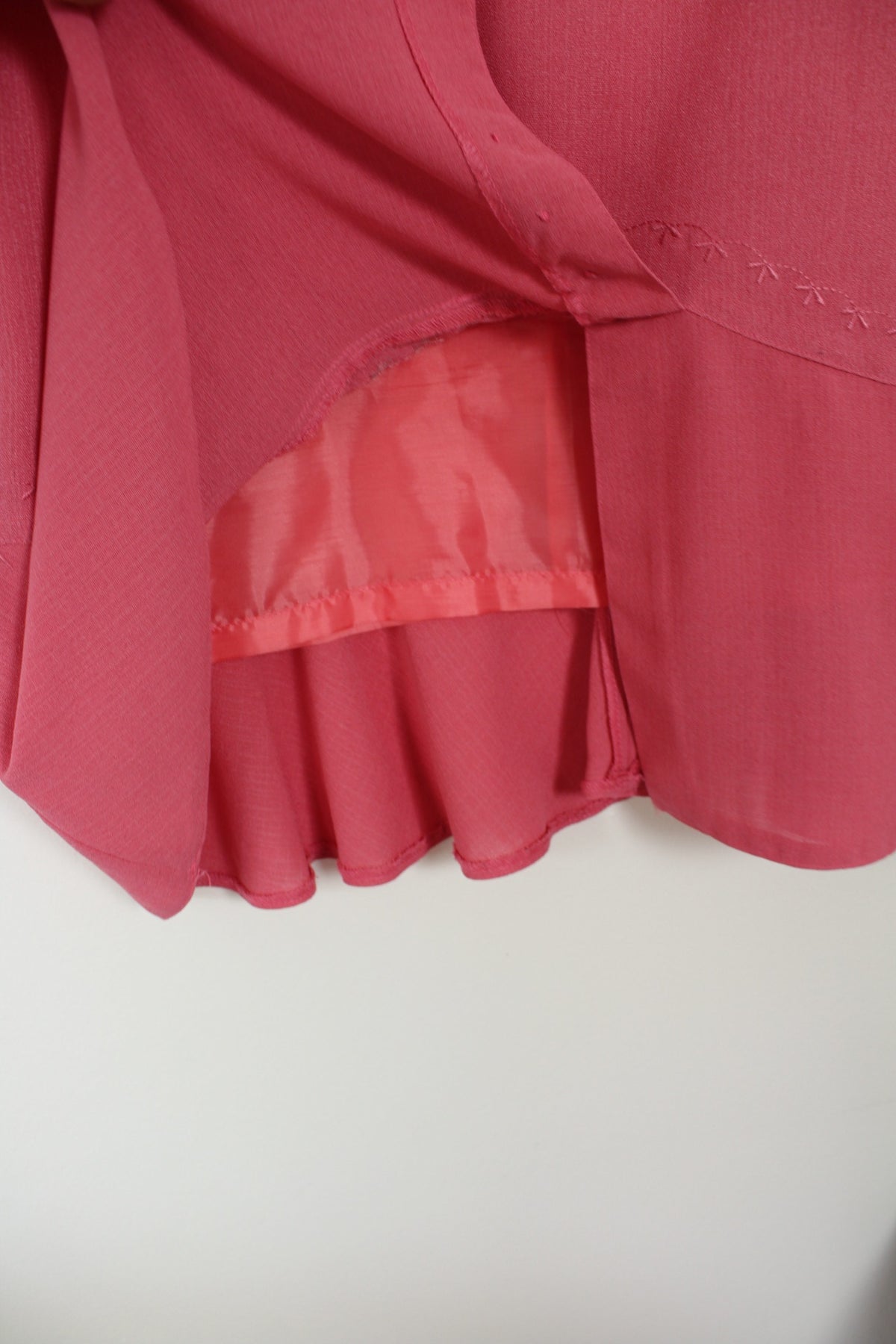 Jupe longue vintage années 80/90 Caty Jane - rose poudré, broderies & boutons - Taille 40/42