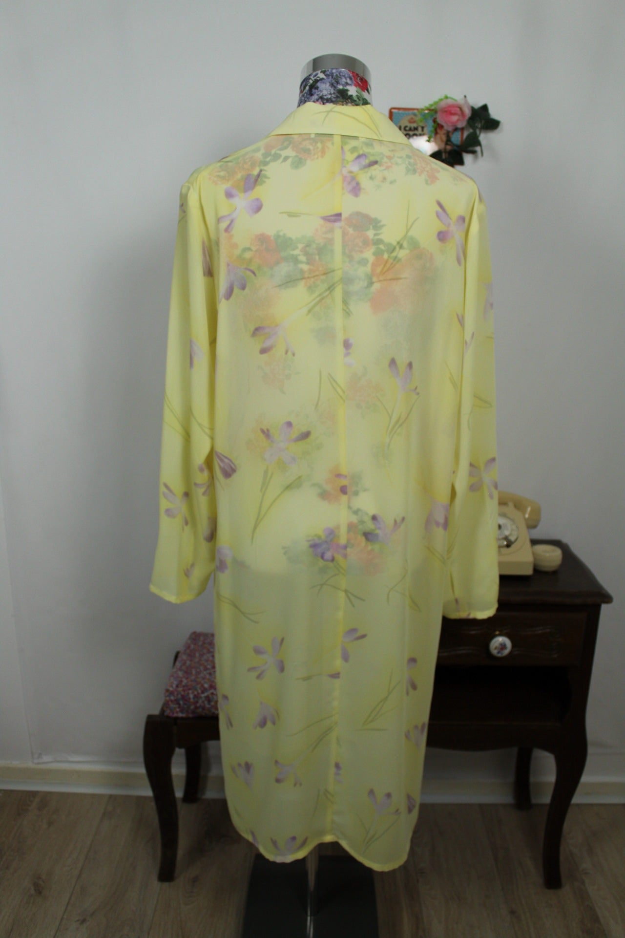 🍒🌸Sur-robe/chemise longue vintage 90s Gérard Pasquier - fluide, fleurie & ultra chic - Taille 42/44🌸🍒