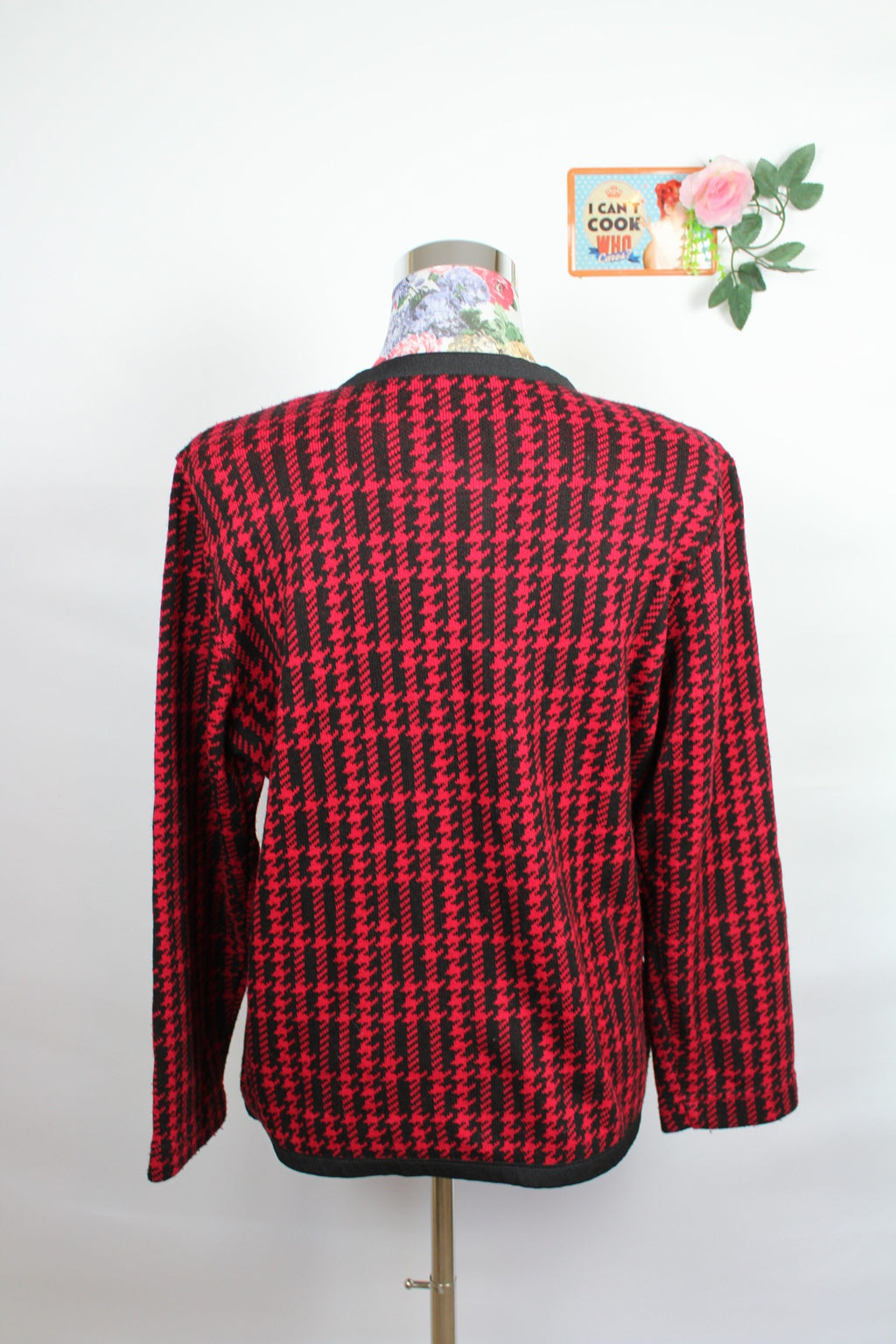 ✨Cardigan vintage italien 80/90s - pieds de poule & boutons dorés✨