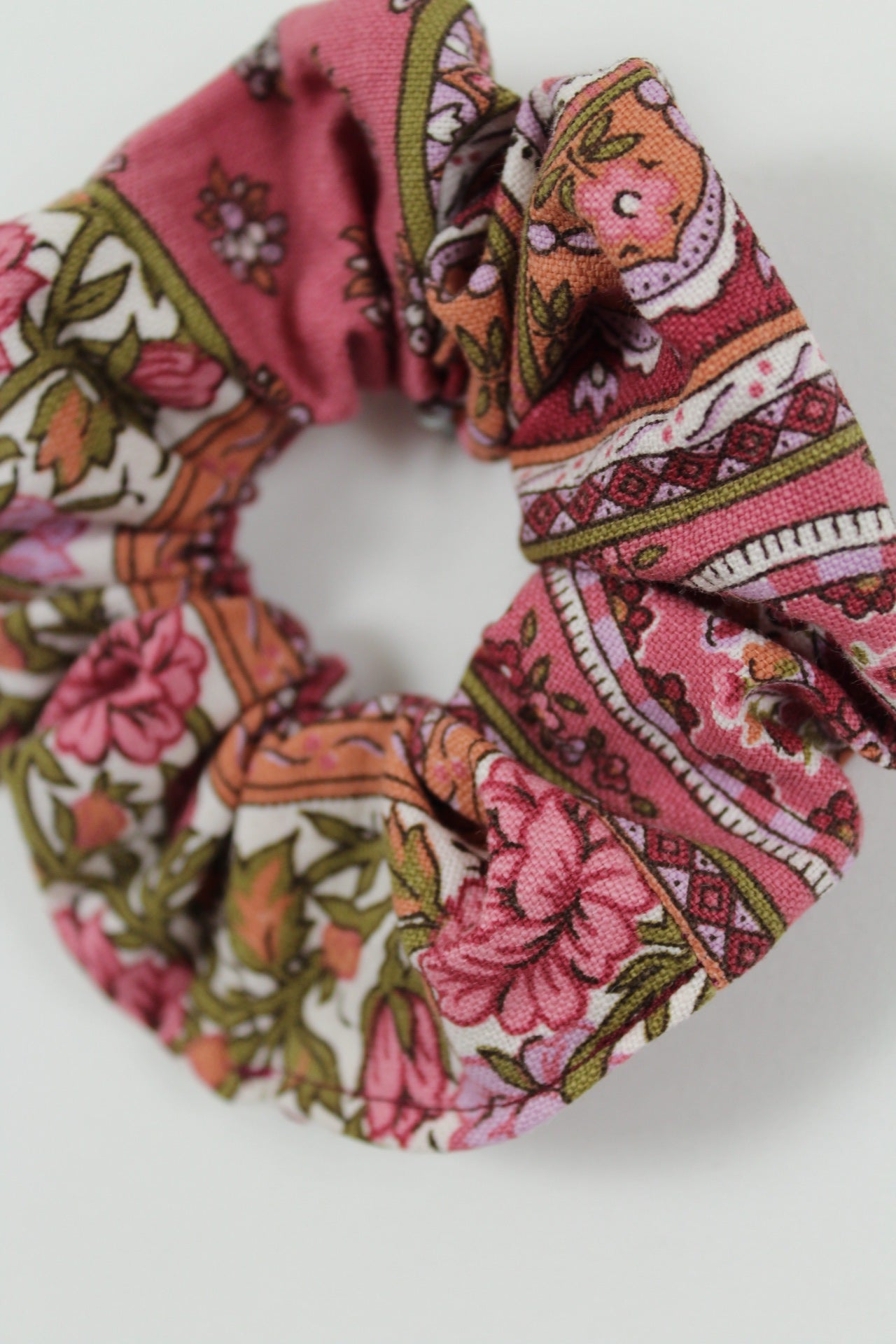 🎀Chouchou vintage rose poudré foncé années 70/80s floral romantique🎀
