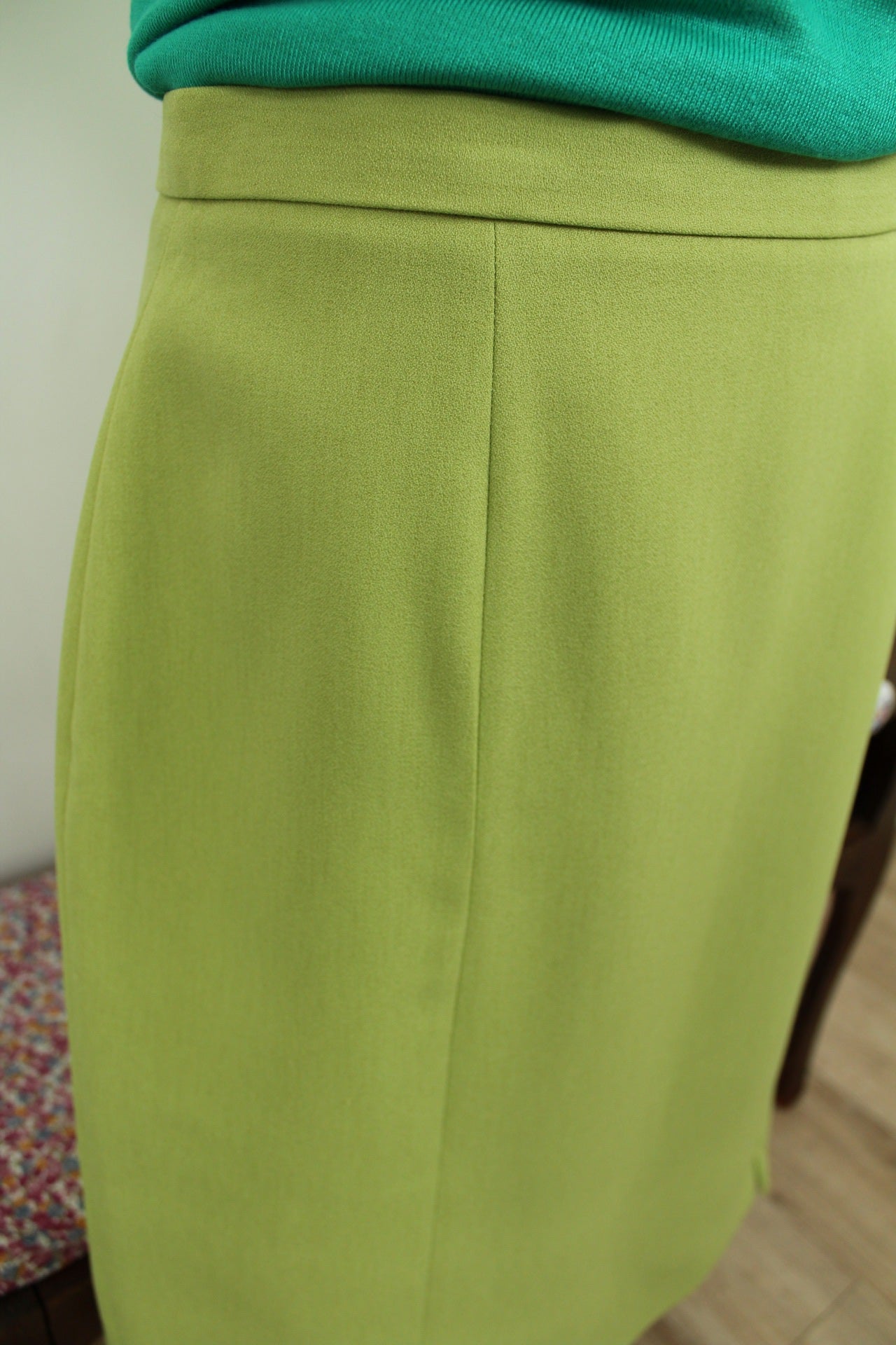 🌸🍒Jupe vintage 80's vert lumineux longueur genoux - Taille 42🍒🌸