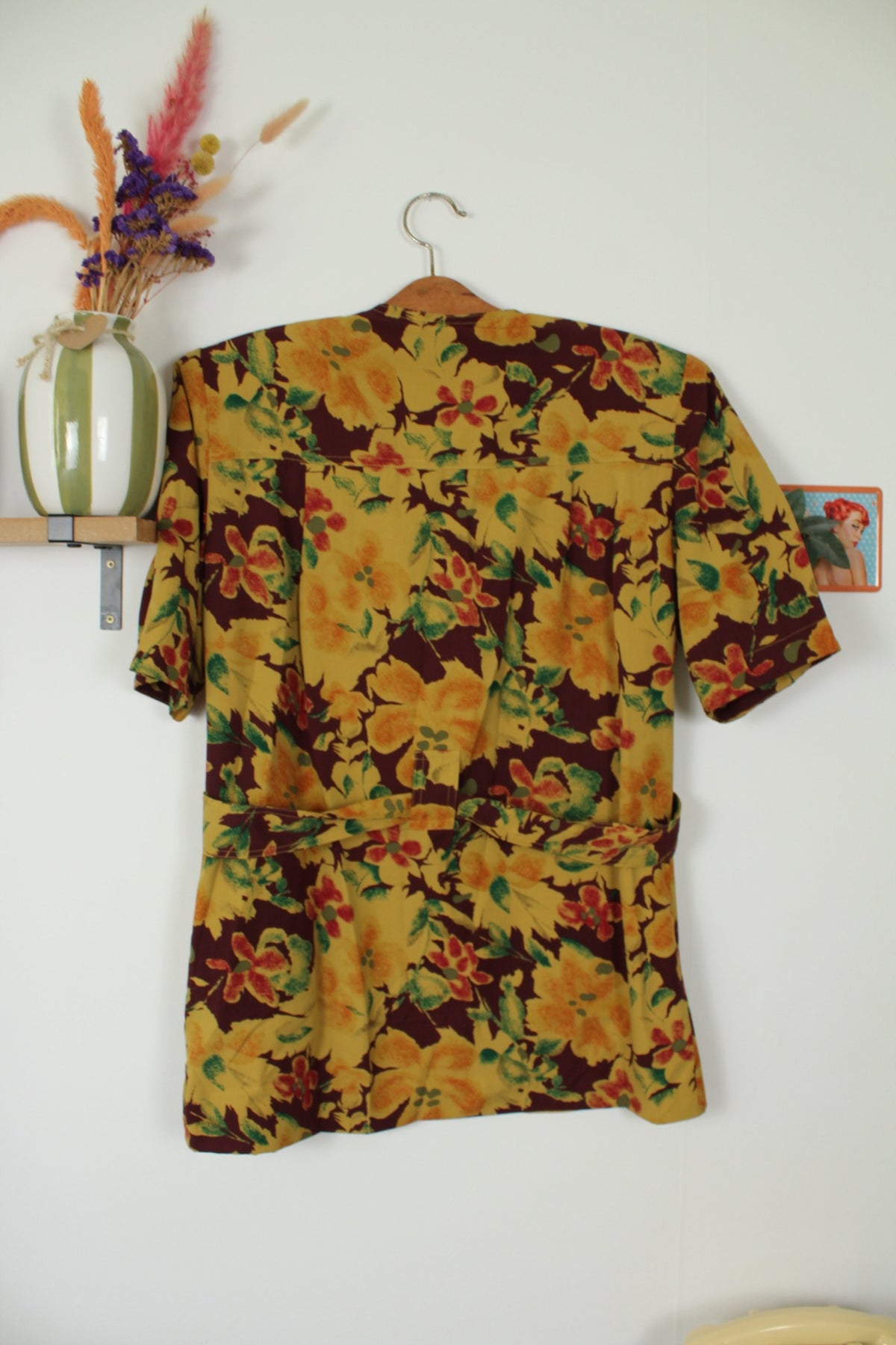 Blouse veste vintage années 80 fleurs d'automne - Betty Barclay Taille 40
