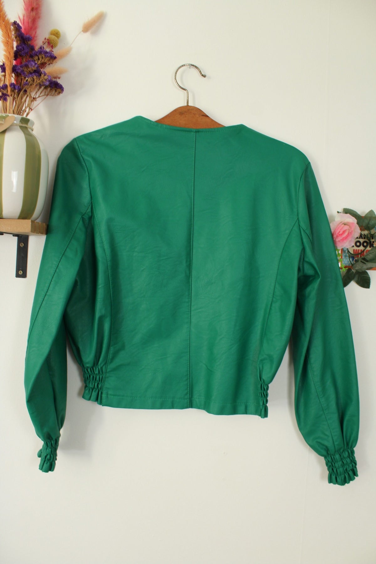 Veste vintage années 90/2000 vert pep's & manches froncées made in Italy - Taille 38