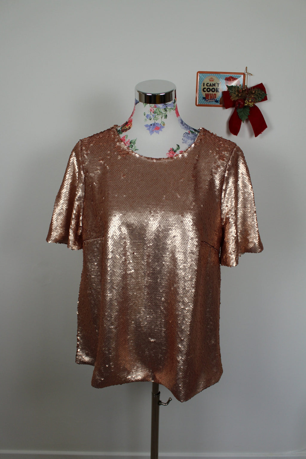 ✨Blouse vintage 90's à sequins champagne rosé Damart - soirées & fêtes✨