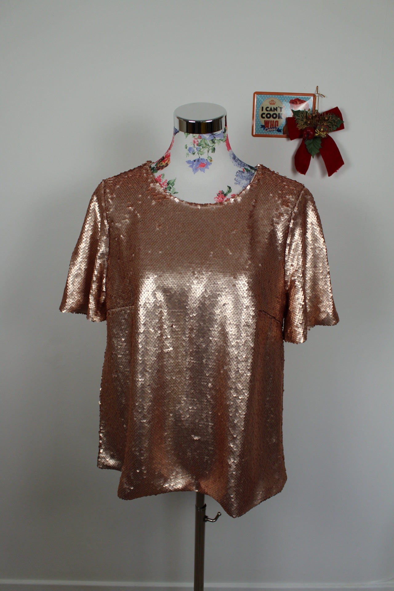 ✨Blouse vintage 90's à sequins champagne rosé Damart - soirées & fêtes✨