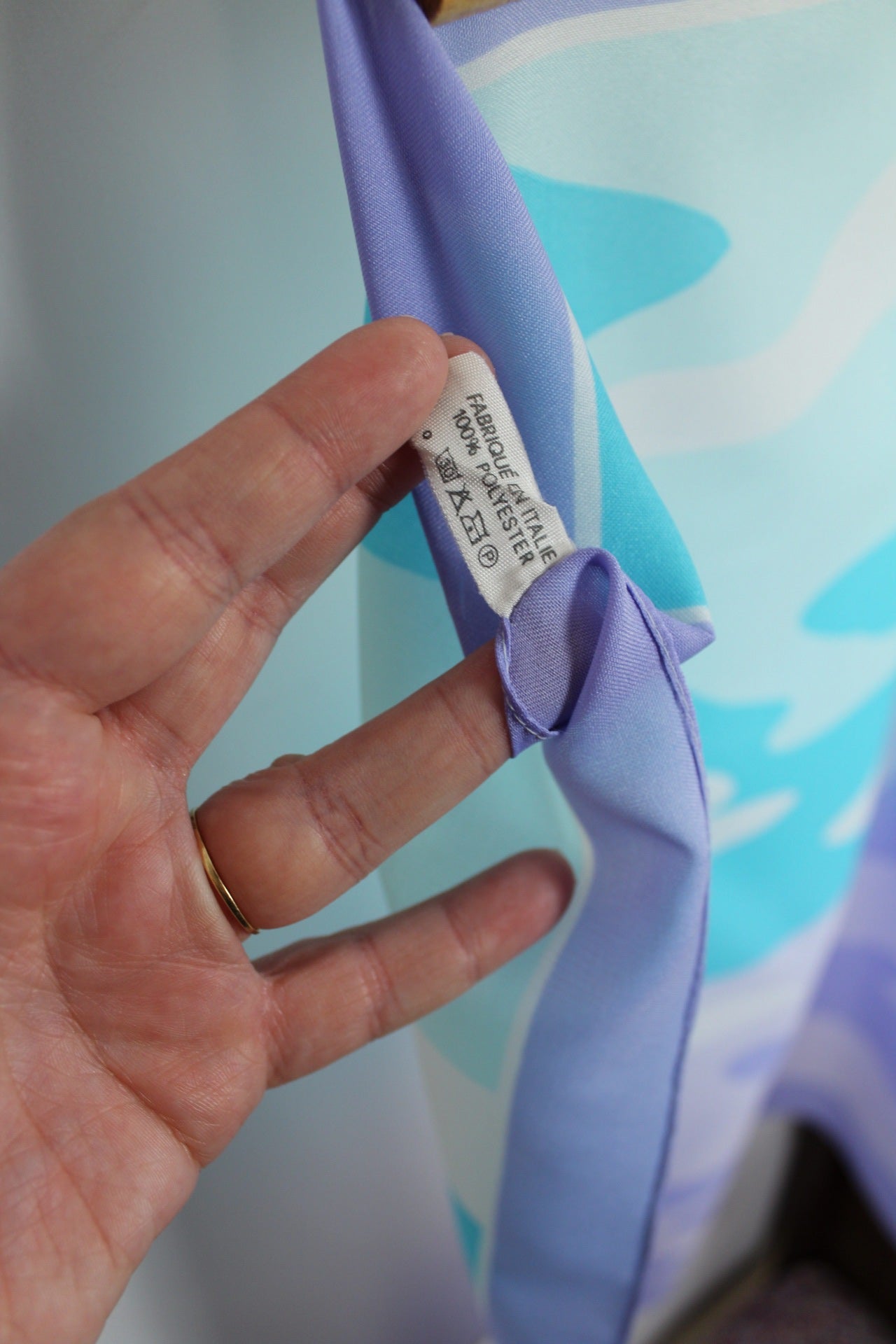 🌸🍒Foulard 80/90's La Redoute Daniel Hechter Paris - lila et bleu🍒🌸