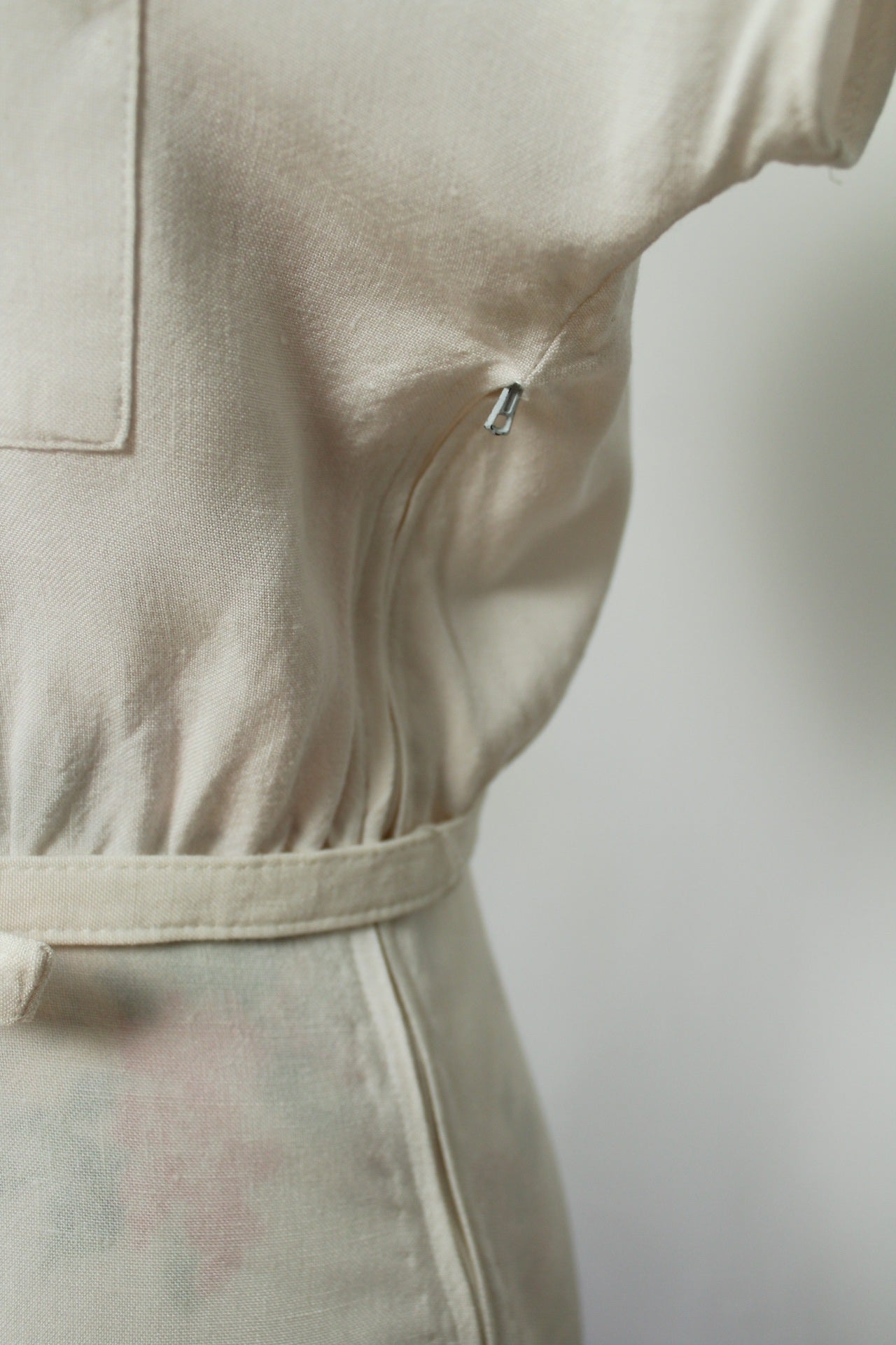 🌸🍒Robe blanche vintage 90's lin & viscose - palmier brodé - Taille 38🍒🌸