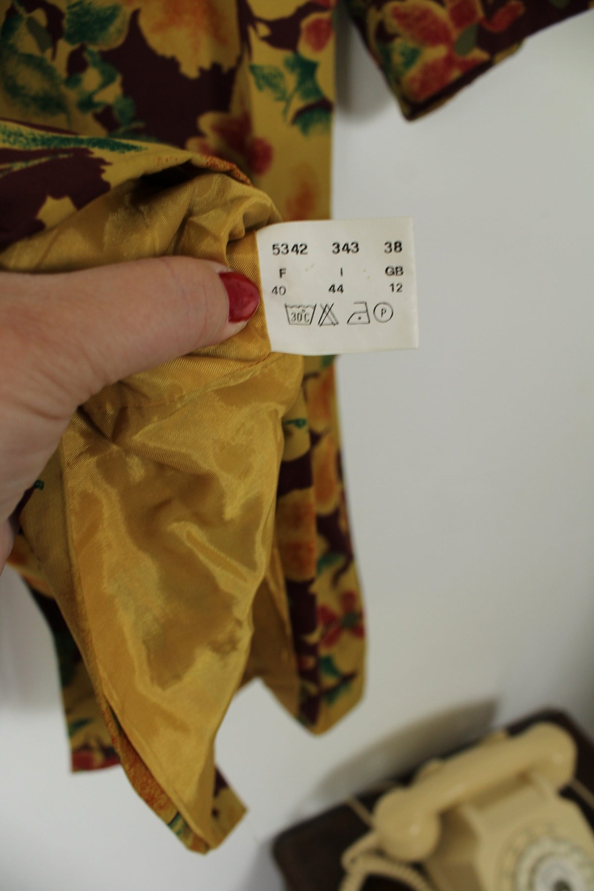 Blouse veste vintage années 80 fleurs d'automne - Betty Barclay Taille 40