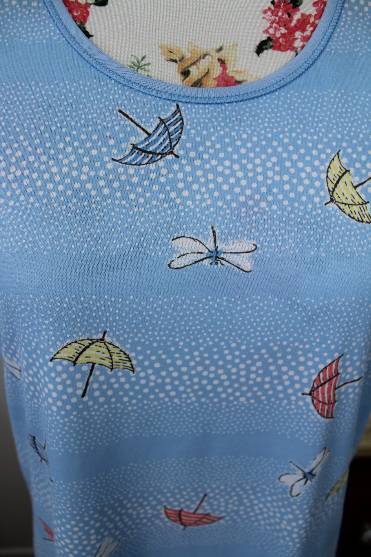 🌸🍒Robe d'été motifs libellules & parasols style plage rétro - Taille 38🍒🌸