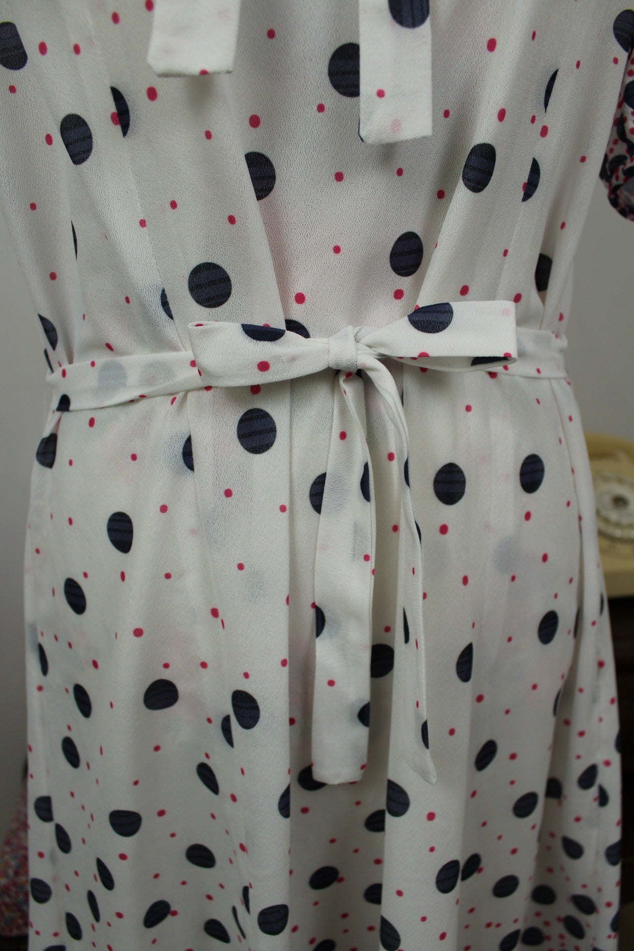 🌸🍒Robe vintage 70/80's col lavallière pois graphiques avec effet dégradé - Taille 40 - petit 42🍒🌸