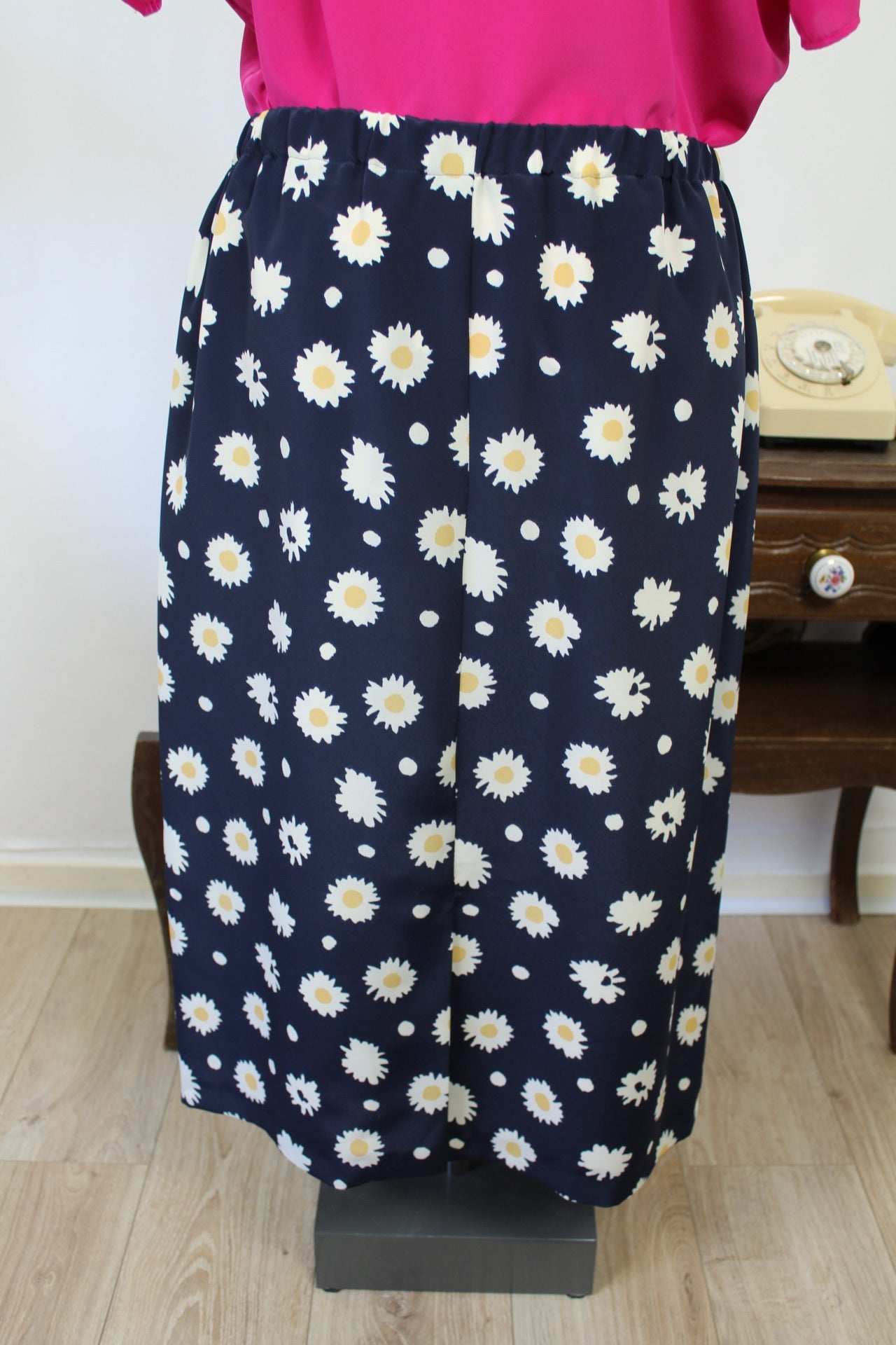 🌸🍒Jupe vintage 80/90s imprimée marguerites - Marcelle Griffon - Taille 42/44🍒🌸