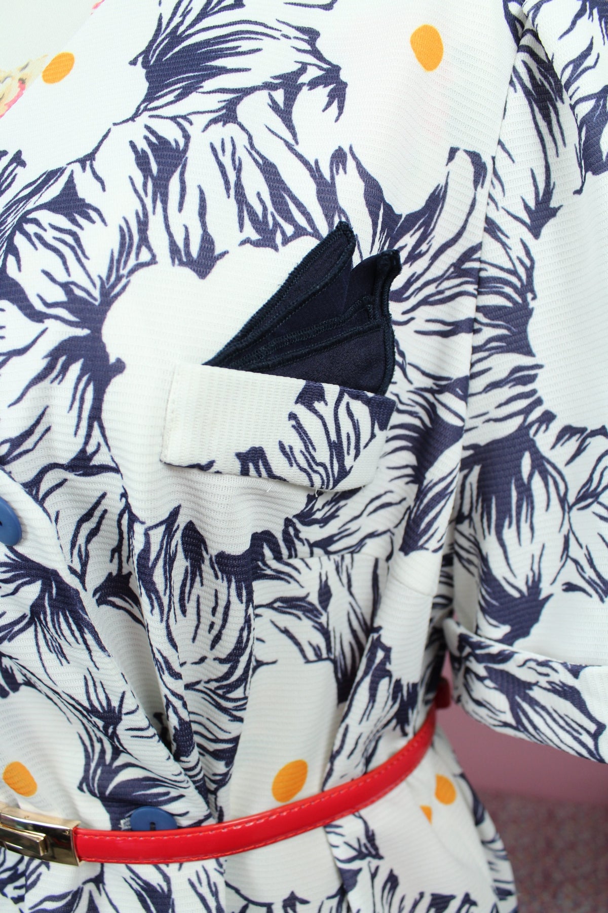 Robe vintage années 80 marguerites graphiques esprit seventies - Taille 46/48