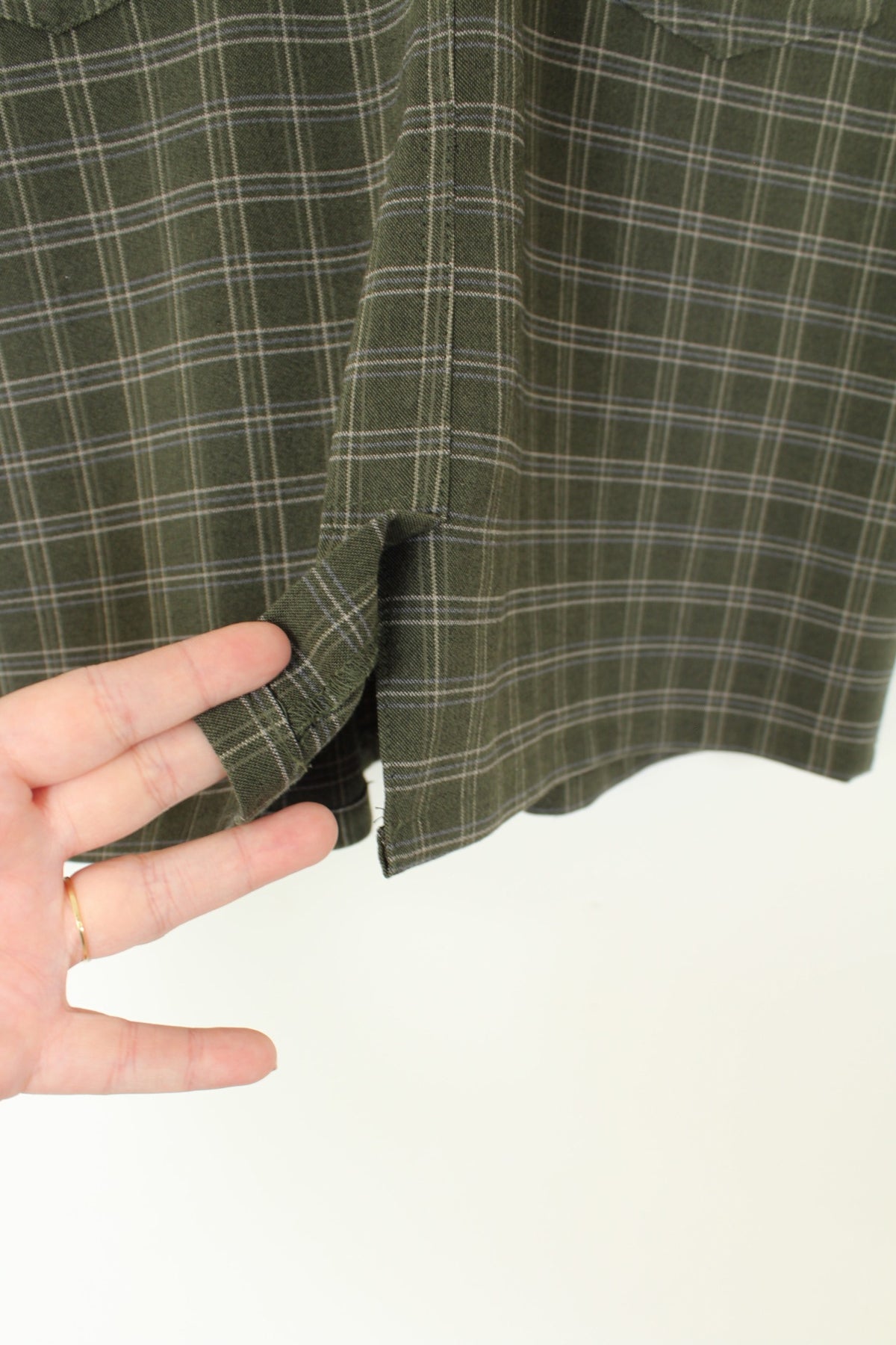 Jupe vintage années 90 à carreaux tartan vert foncé Chassé Croisé - Taille 38