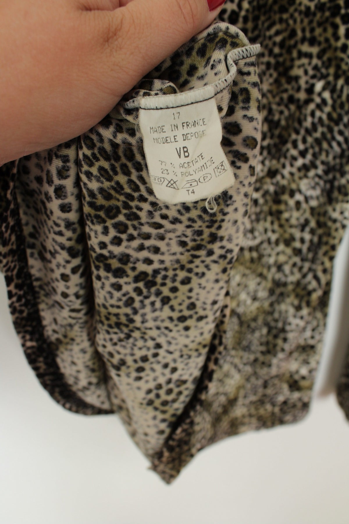 Blouse léopard vintage années 90 en velours - pin-up/rockabilly - Taille 38/40