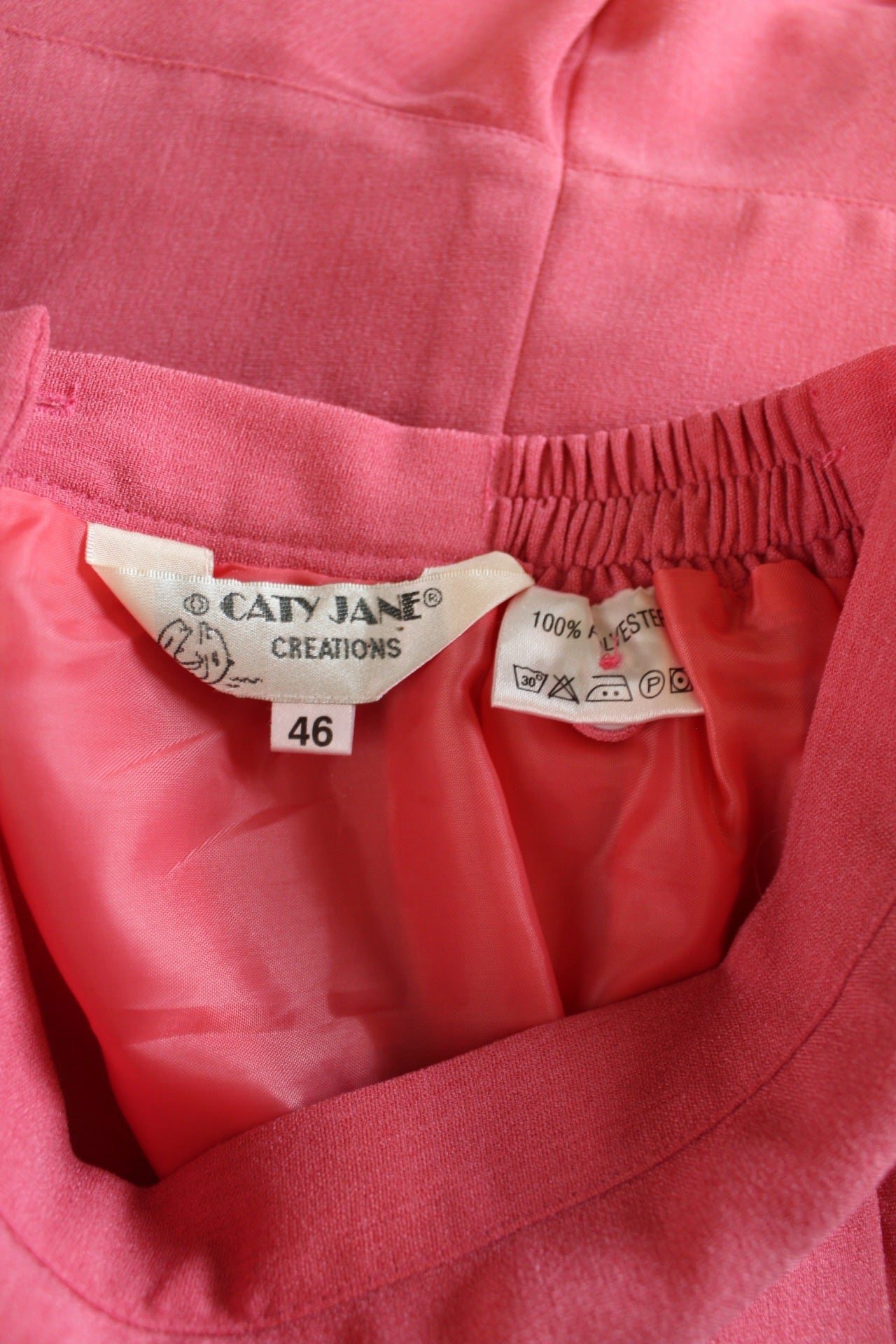 🌸🍒Jupe longue vintage Caty Jane 80/90s - rose poudré - broderies & boutons 🍒🌸