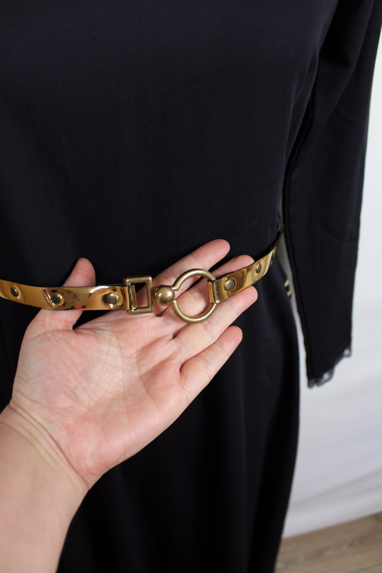 🌸Robe noire longue vintage 80's - empiècements léopard & dentelle - couture chic🍒