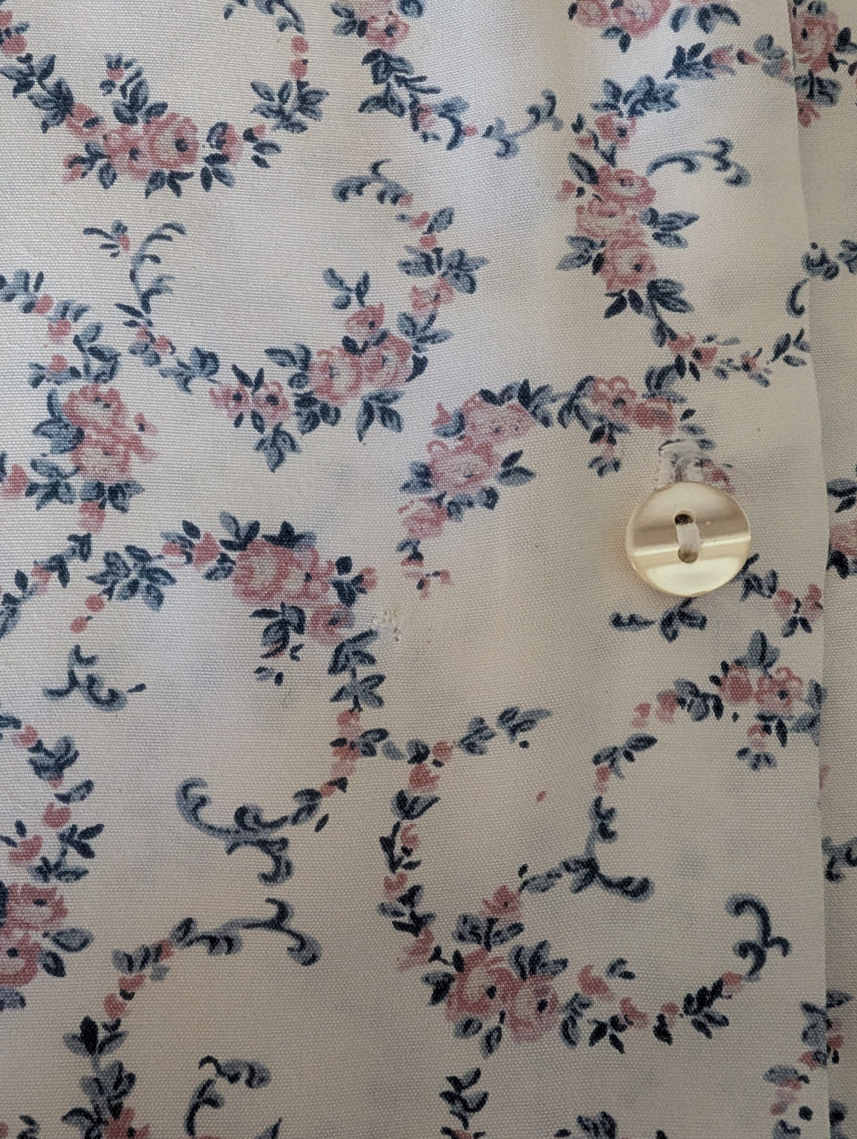Blouse vintage col claudine en dentelle années 90 fleurie romantique - Taille 40/42