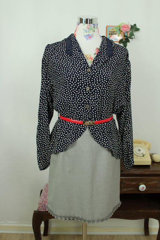 🌸🍒Jupe vintage 90's grise frise froufrou - Taille 38🍒🌸