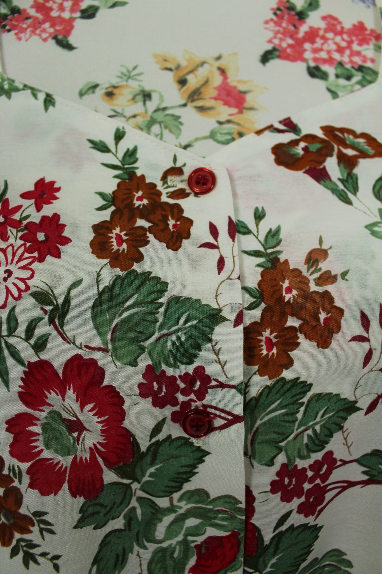 🌸🍒Blouse fleurie vintage 80's - manches bouffantes romantiques - Taille 38/40🍒🌸