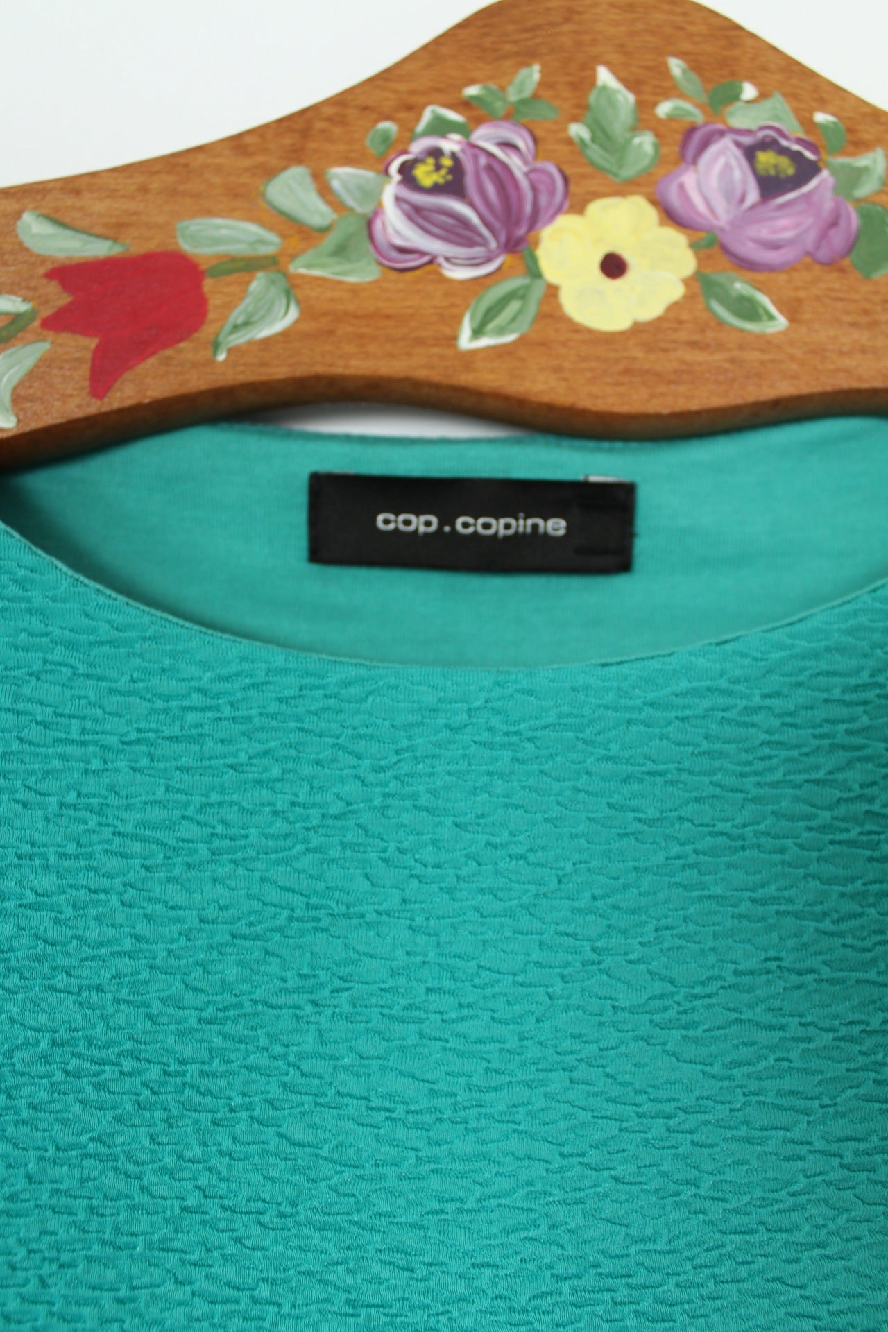 🌸🍒Robe Cop Copine vert bleuté texturée & bande lumineuse arc-en-ciel - Taille 38🍒🌸