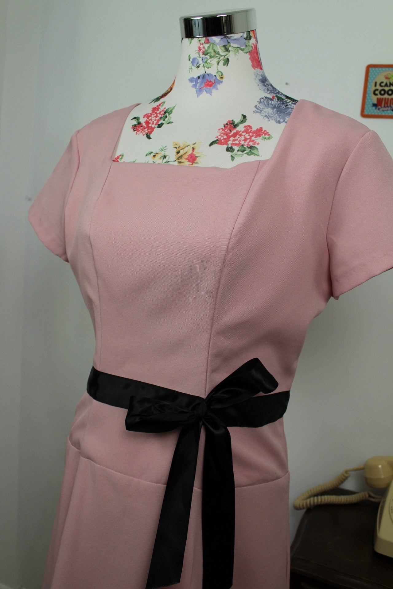 🌸🍒Robe rose poudrée années 2000 marque MIKAROSE inspiration rétro pin-up 50's - Taille 38🍒🌸