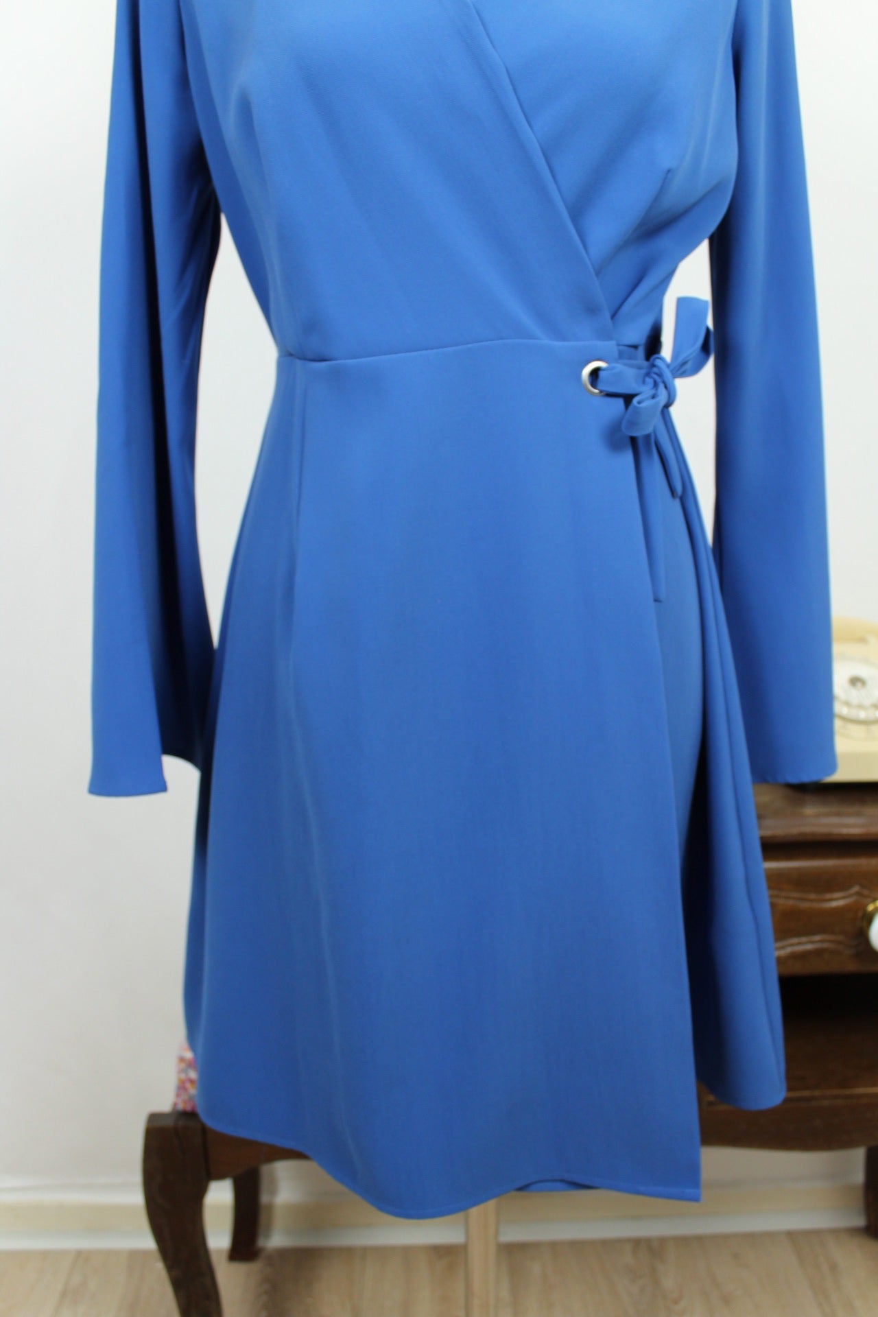 🌸🍒Robe portefeuille Rick Cardona bleu colbat - Taille 36/38🍒🌸