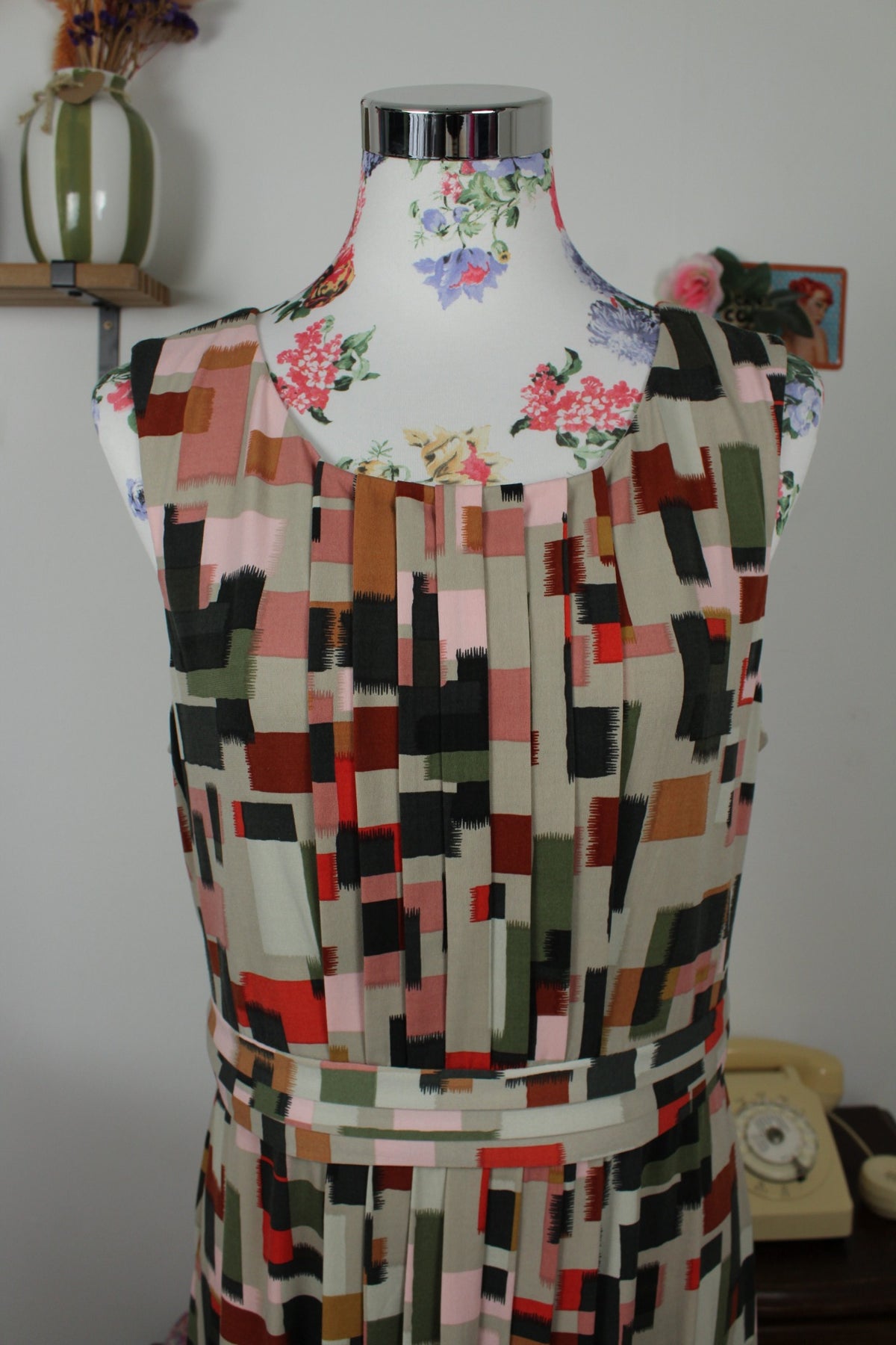 Robe Akac Ecou aux couleurs automnales années 2000 - Taille 38