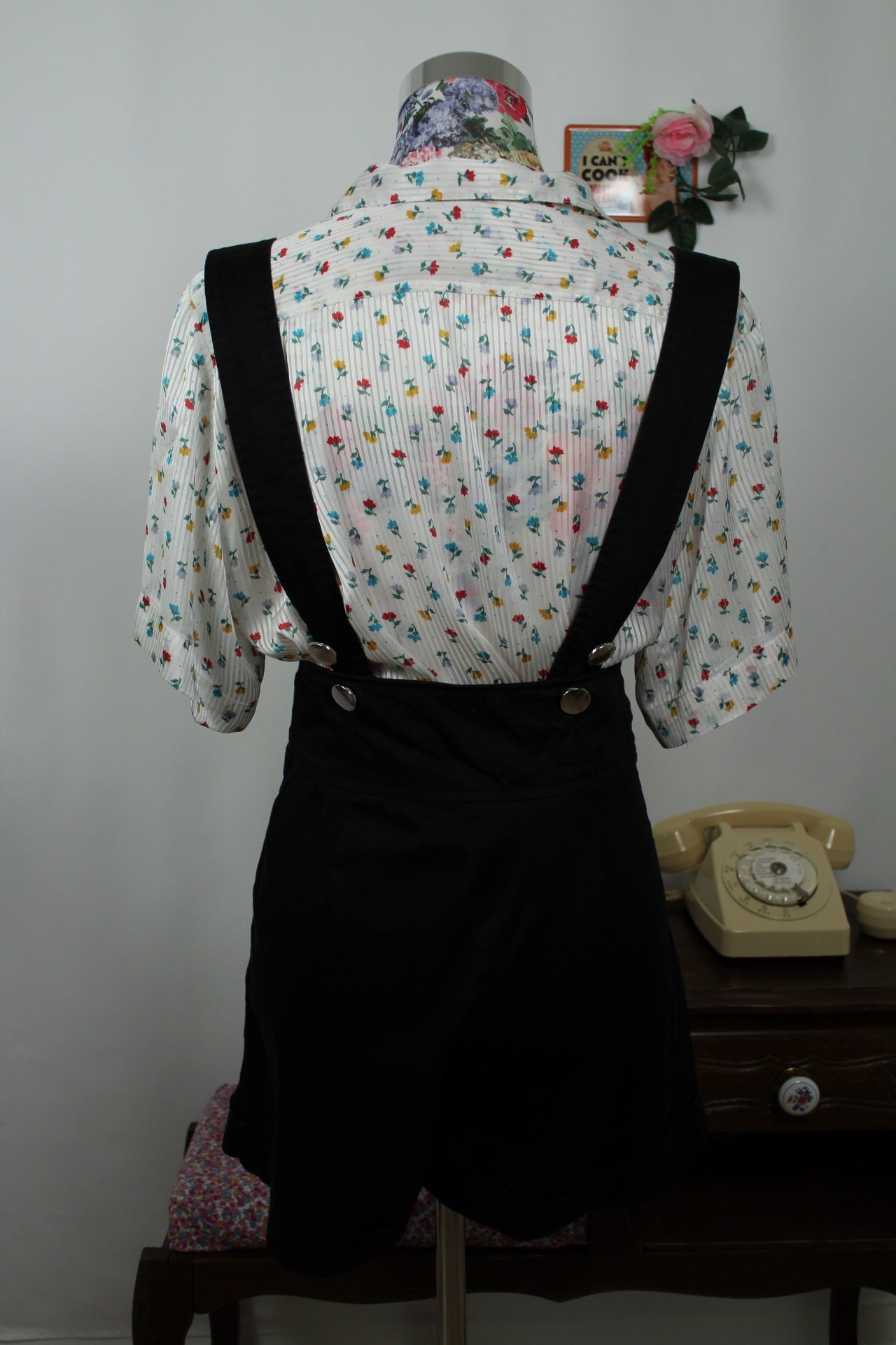 🌸🍒Chemise vintage 90's fluide satinée fleurie cottage romantique effet soie - Taille 40 à 44🍒🌸