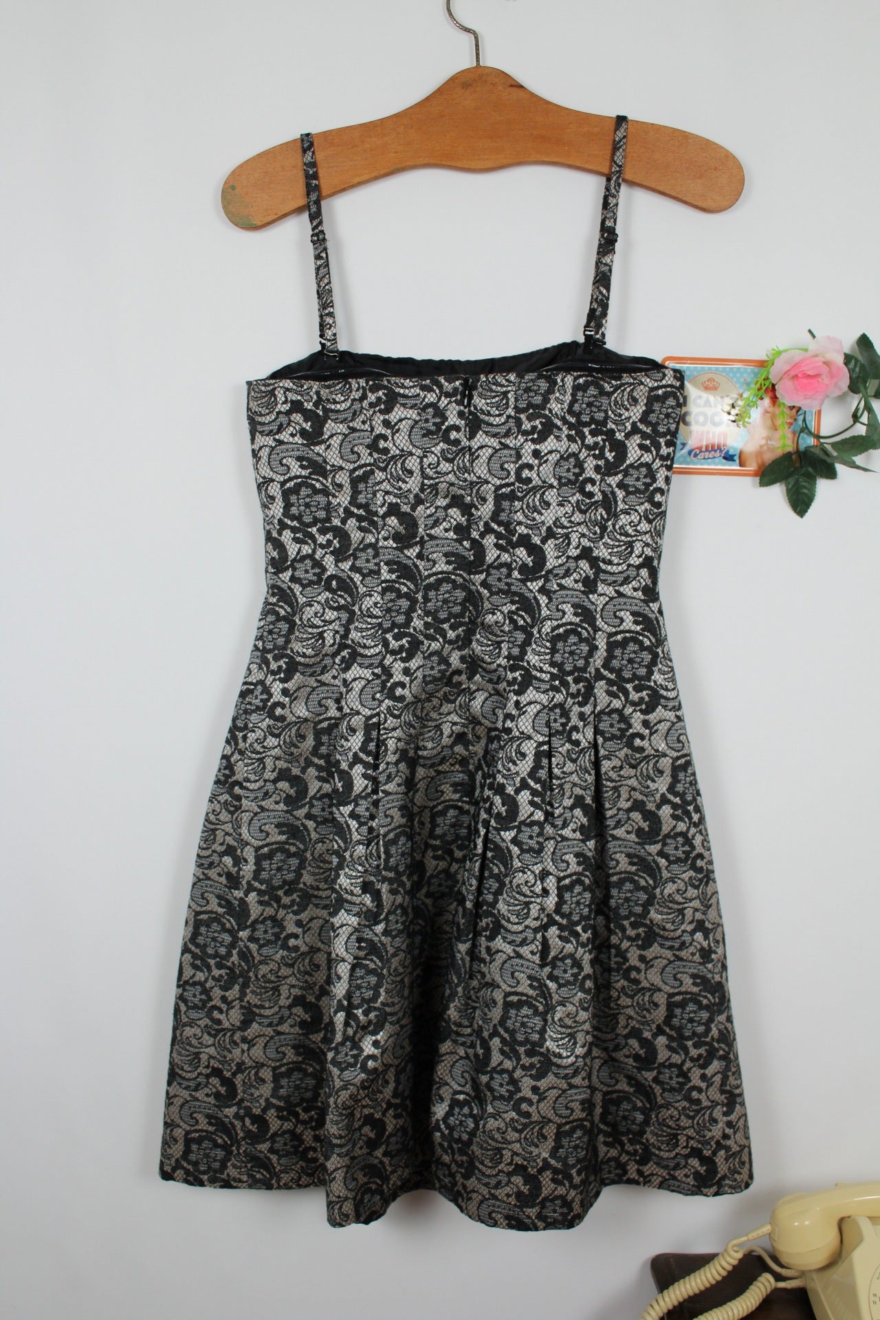 🌸🍒Robe rétro motifs baroques floral jacquard marque Esprit - Taille 36🌸🍒