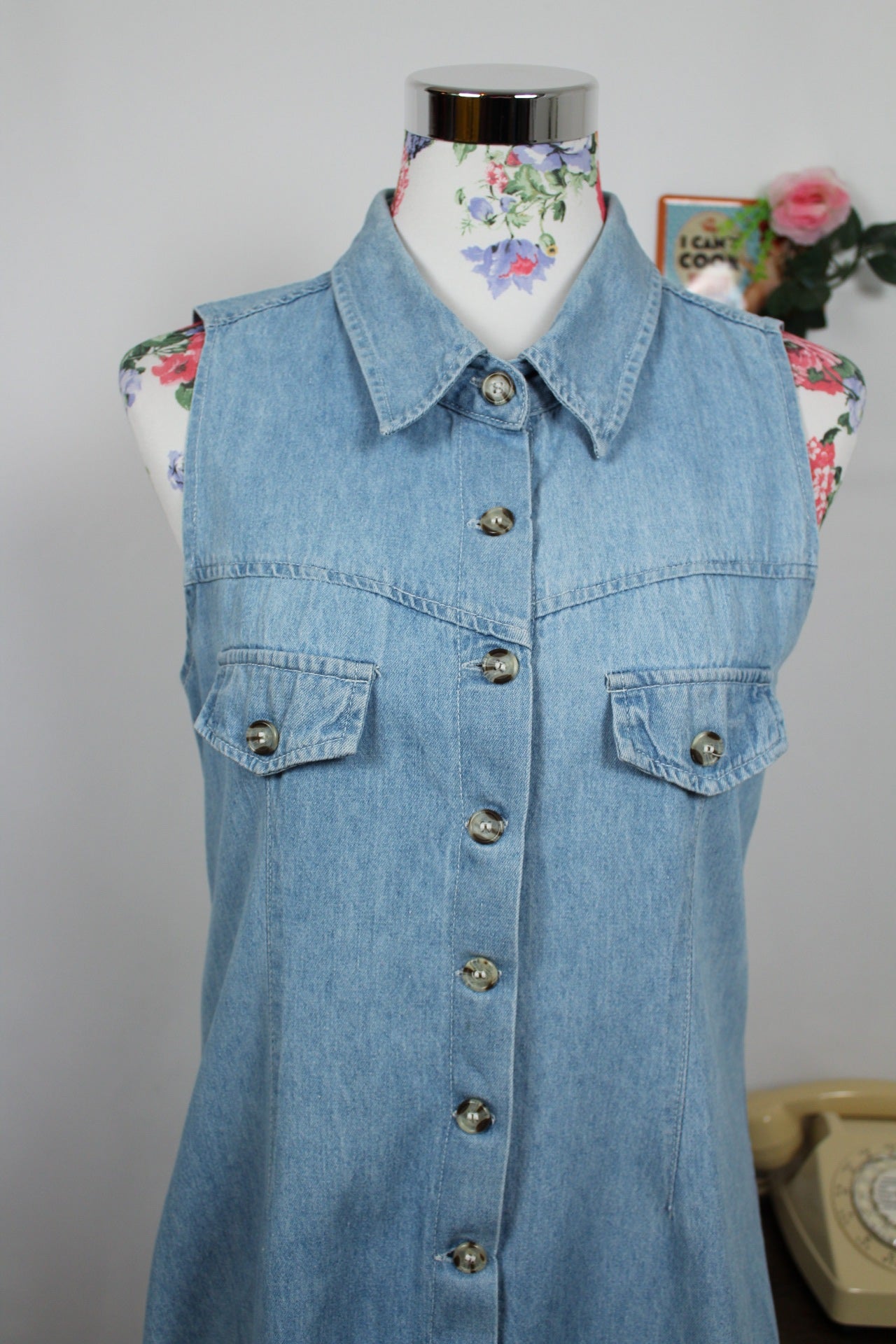 🌸🍒Robe longue en jean vintage 90's Vincenzo 100% coton - Taille 36 / petit 38🍒🌸