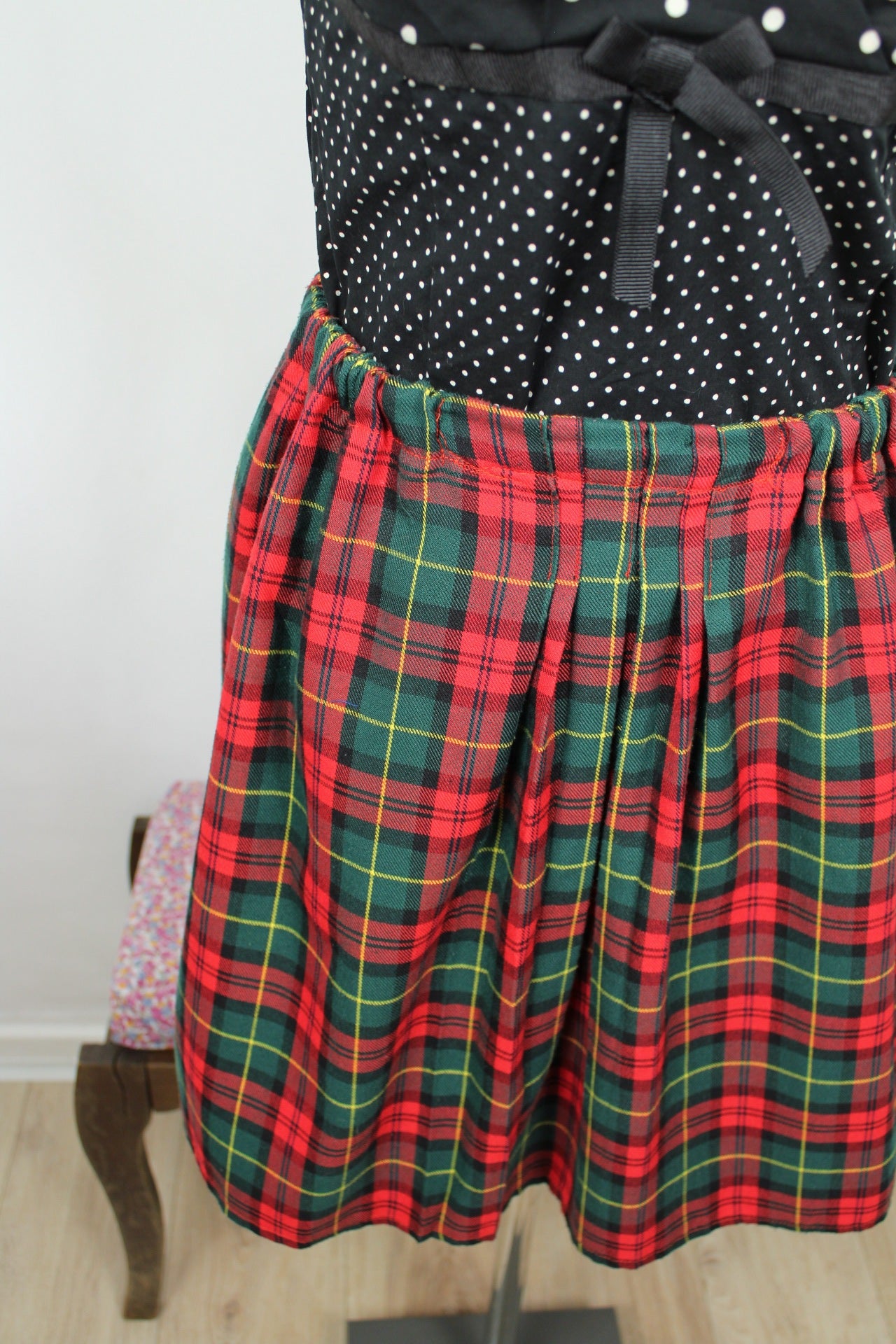 🌸🍒Jupe vintage 80/90s tartan rouge & vert inspiration écossaise - Taille 38 à 42🍒🌸