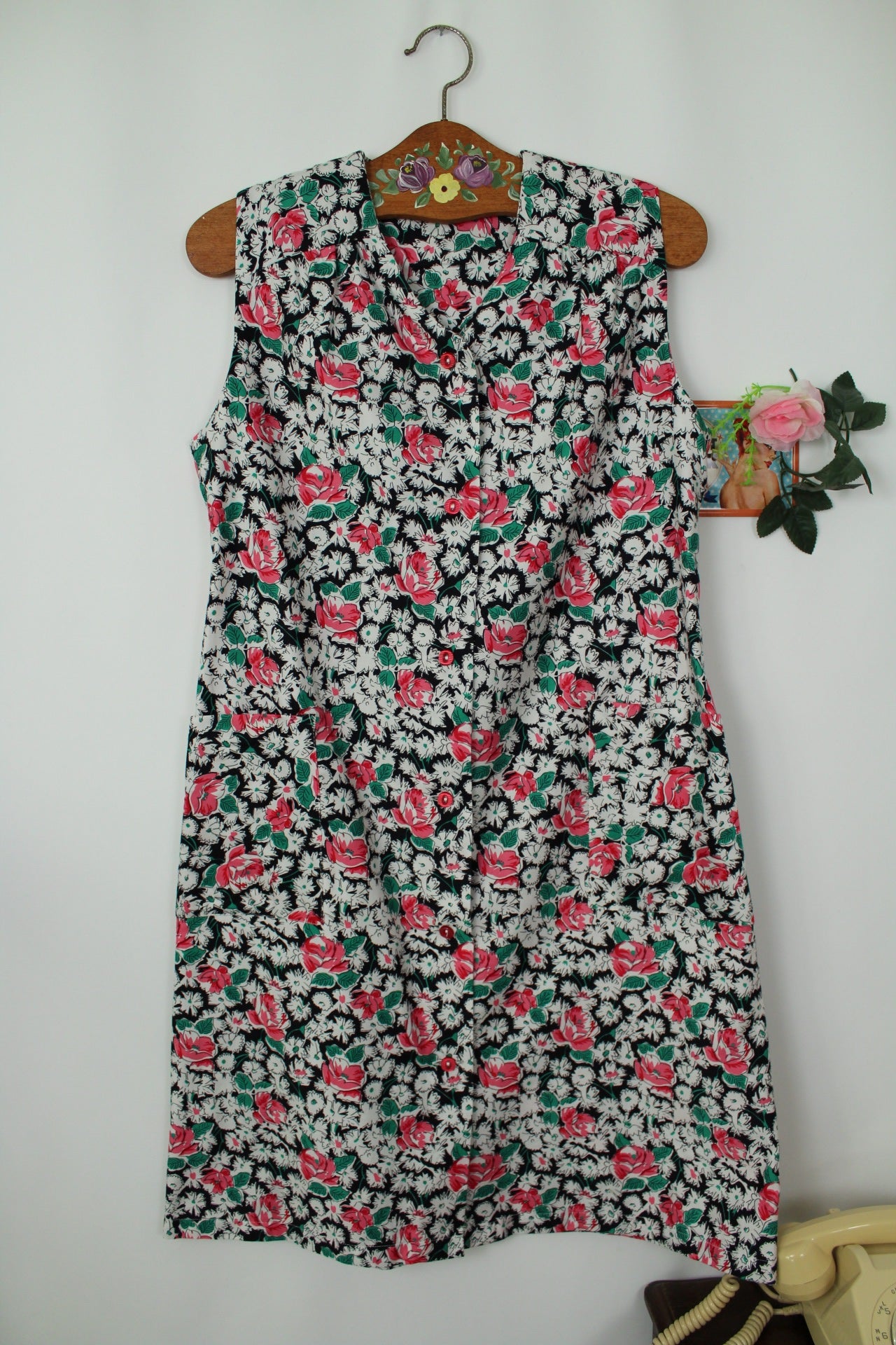 🌸🍒Robe vintage 80's printanière fleurie romantique - Taille 40🍒🌸