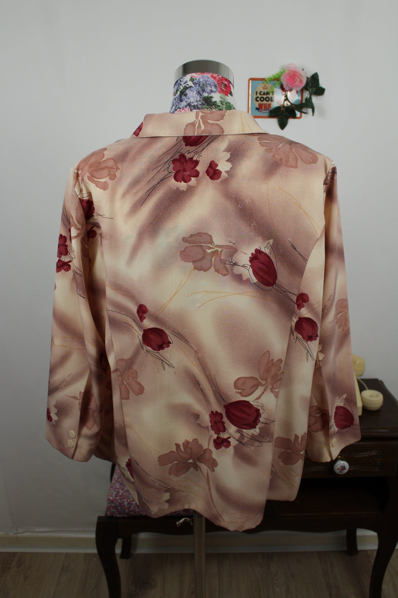 🍒🌸Chemise vintage Gevana 80/90s - fleurs et couleurs automnales - Taille 44/46🌸🍒