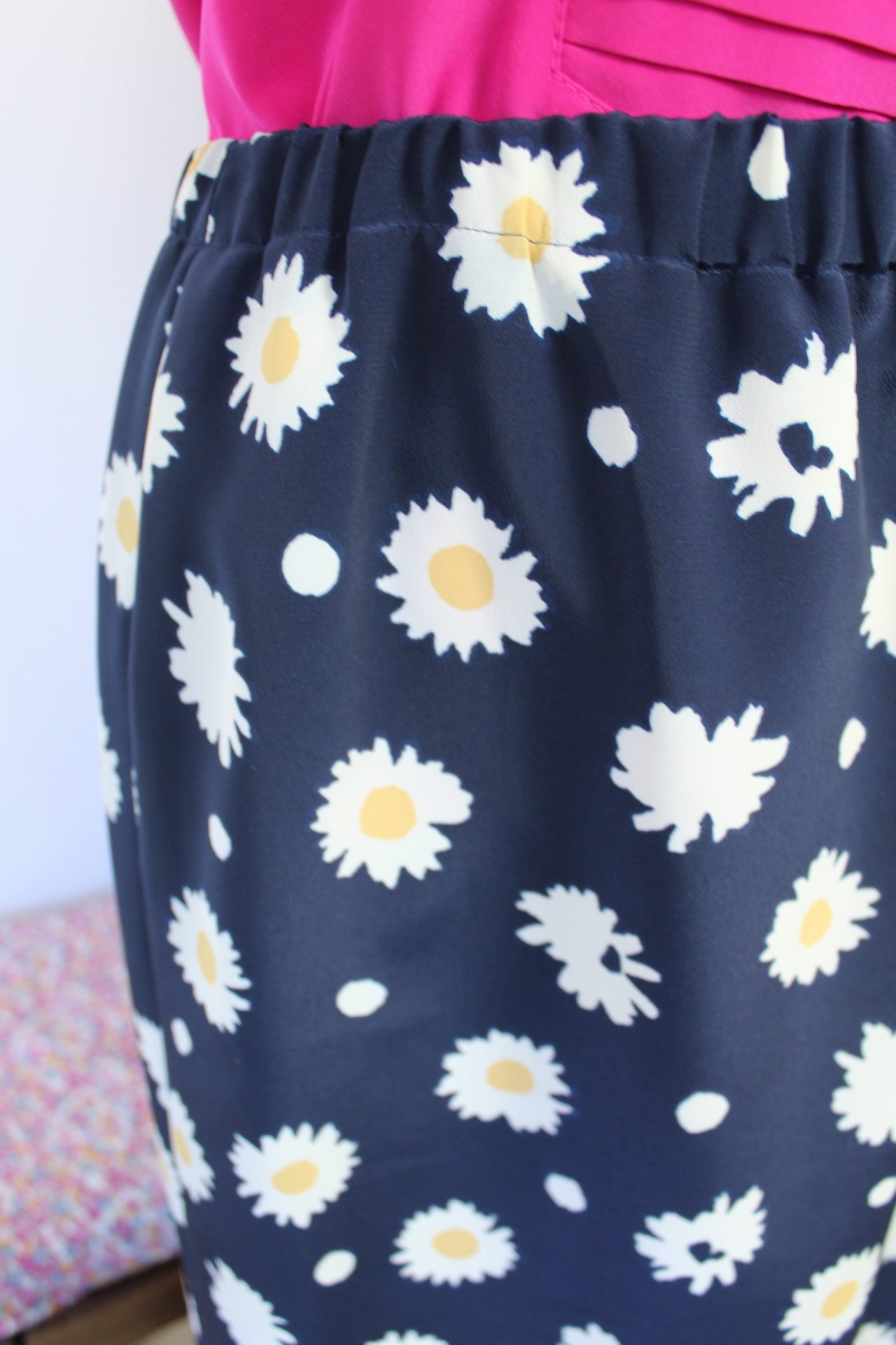 🌸🍒Jupe vintage 80/90s imprimée marguerites - Marcelle Griffon - Taille 42/44🍒🌸