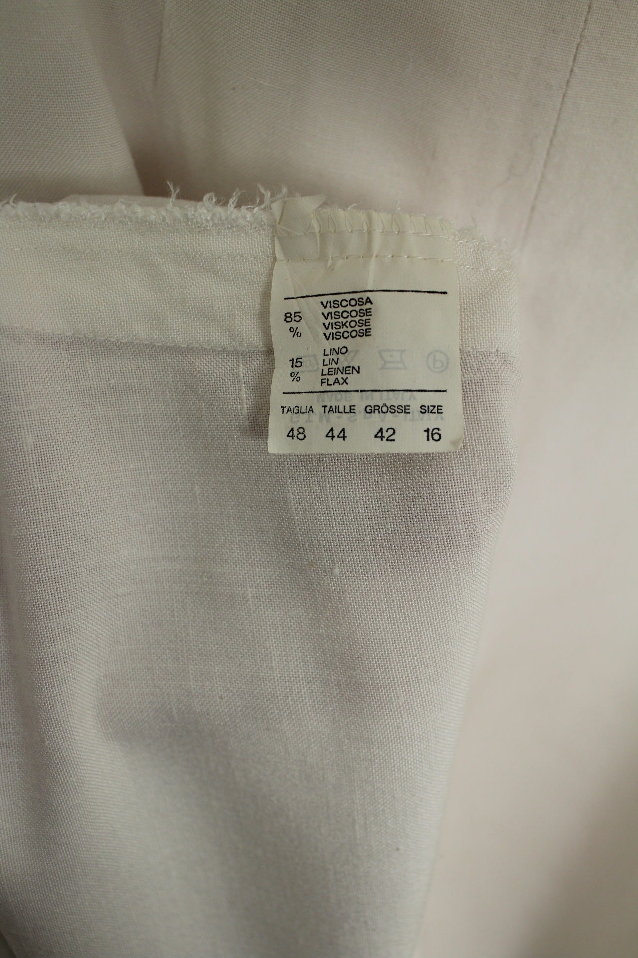 🌸🍒Robe blanche vintage 90's lin & viscose - palmier brodé - Taille 38🍒🌸