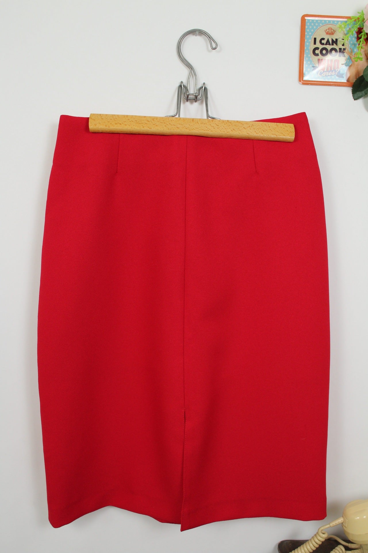 🌸🍒Jupe crayon vintage 80's rouge vif - pin-up/rockabilly- Taille 38🍒🌸