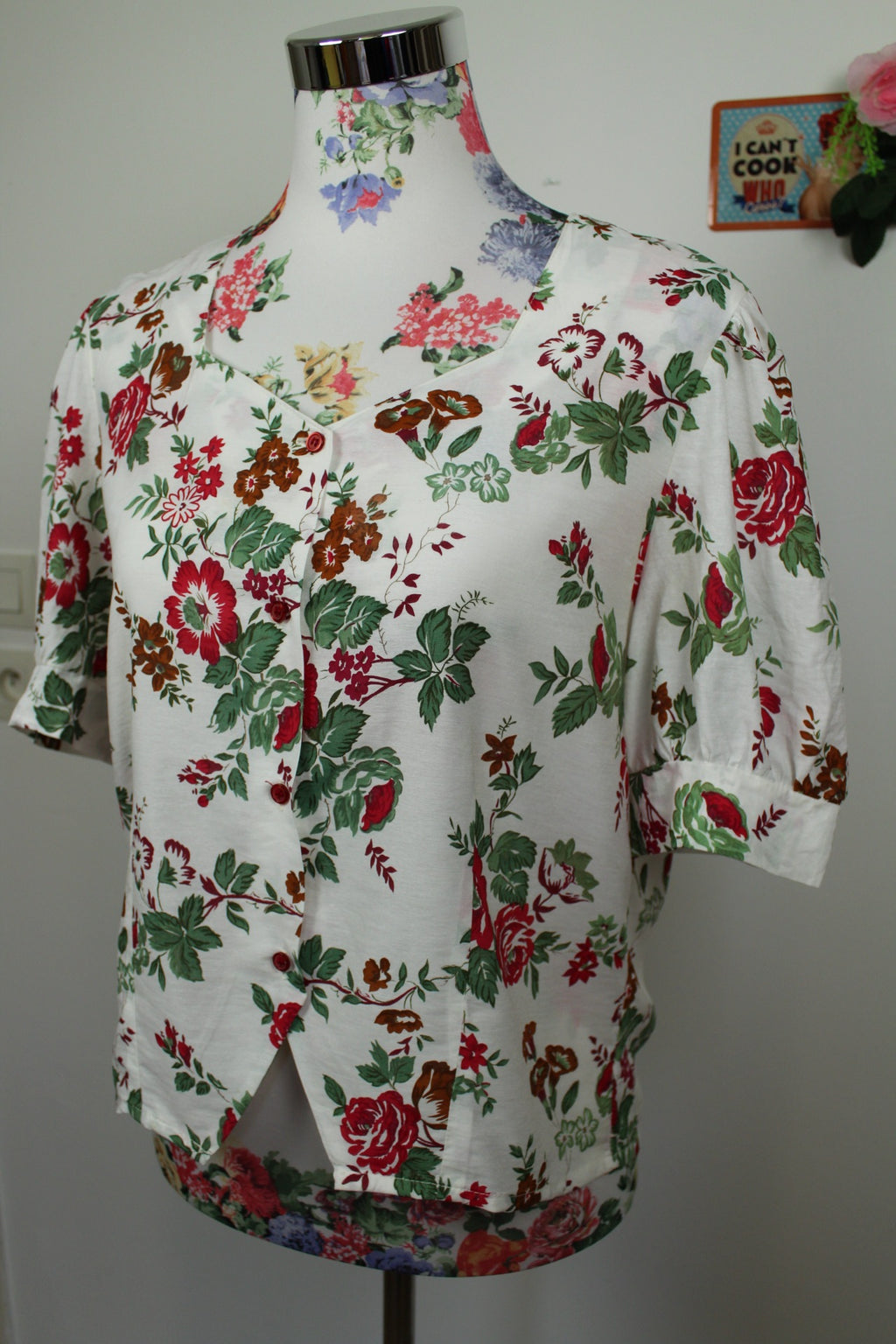 🌸Blouse fleurie vintage 80's - manches bouffantes romantiques🍒