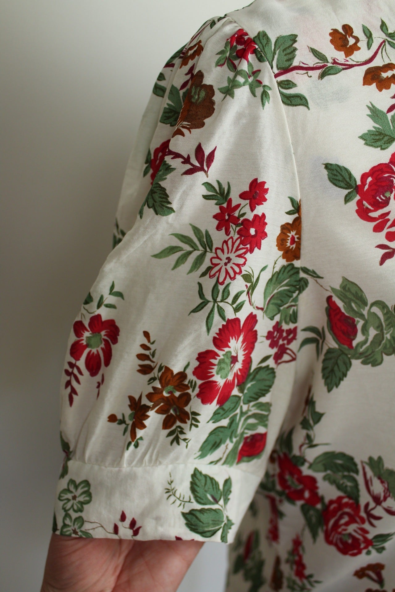 🌸Blouse fleurie vintage 80's - manches bouffantes romantiques🍒