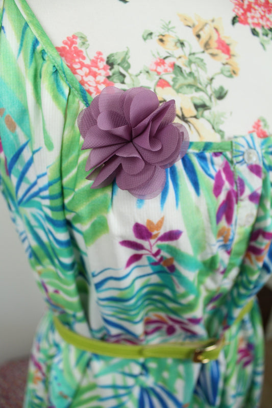 🌸🍒Pince à cheveux/broche fleurs violette - coiffure rétro🍒🌸