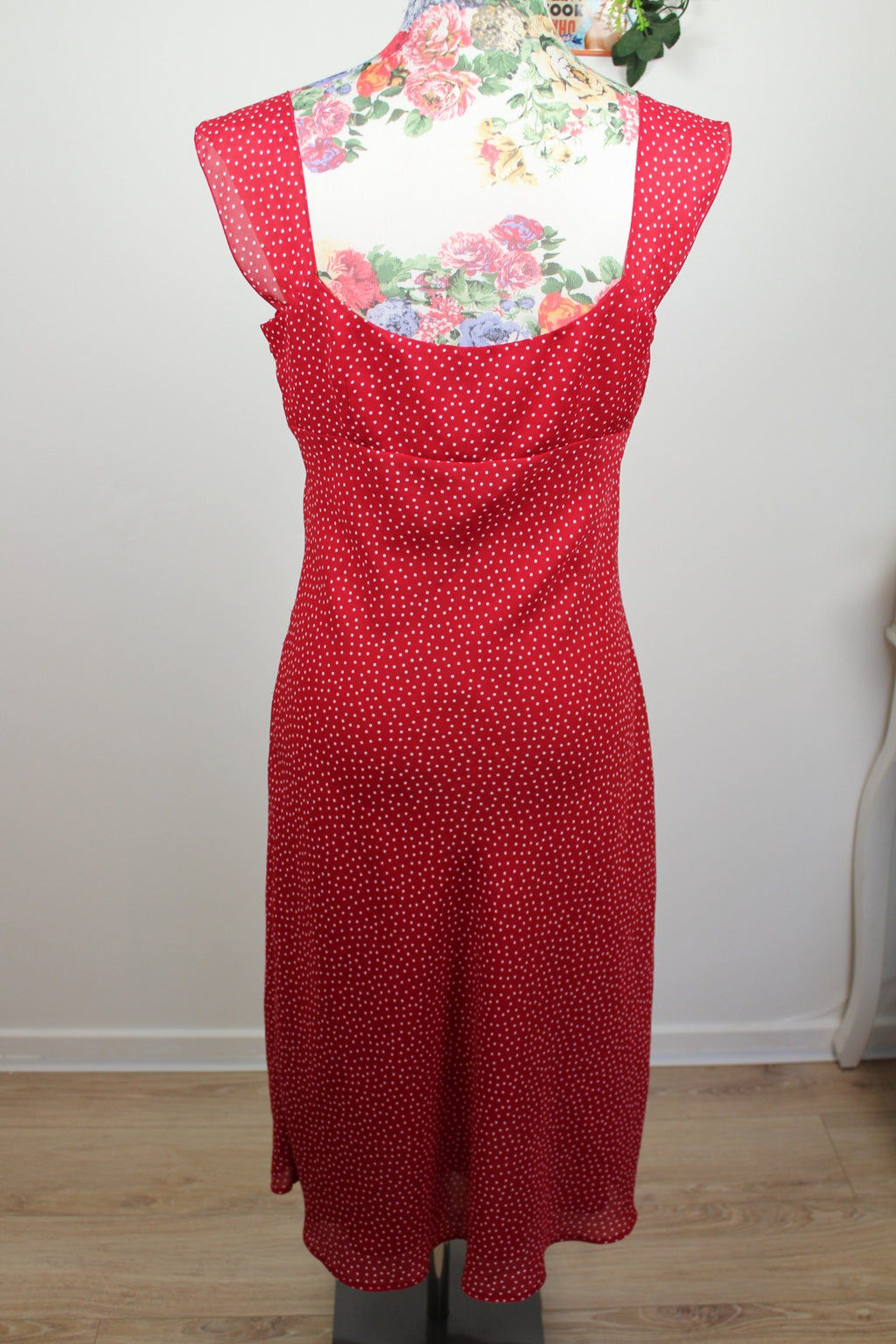 🌸Robe pin-up vintage 90's C&A Yessica - rouge à pois blancs chic 🍒