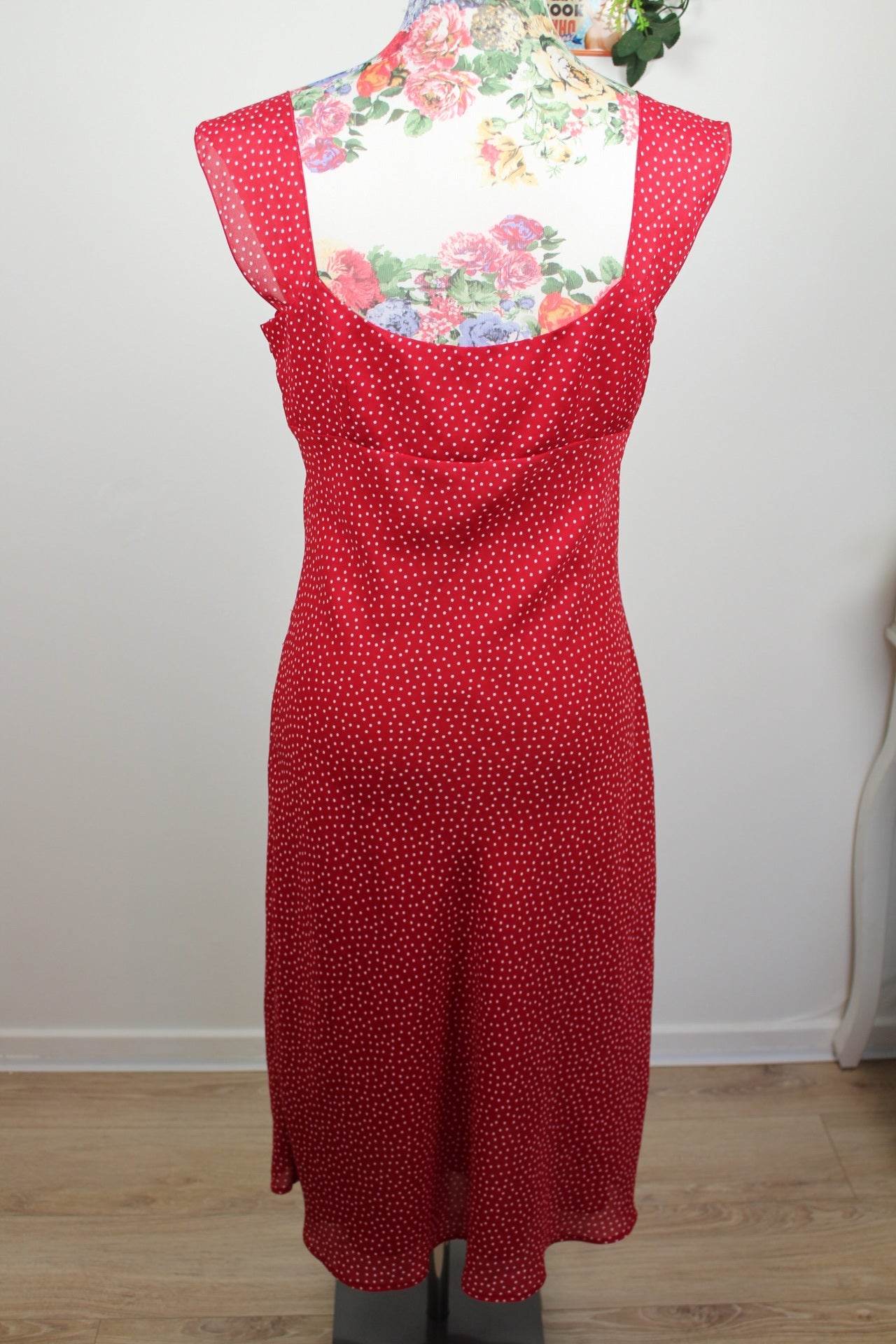 🌸Robe pin-up vintage 90's C&A Yessica - rouge à pois blancs chic 🍒