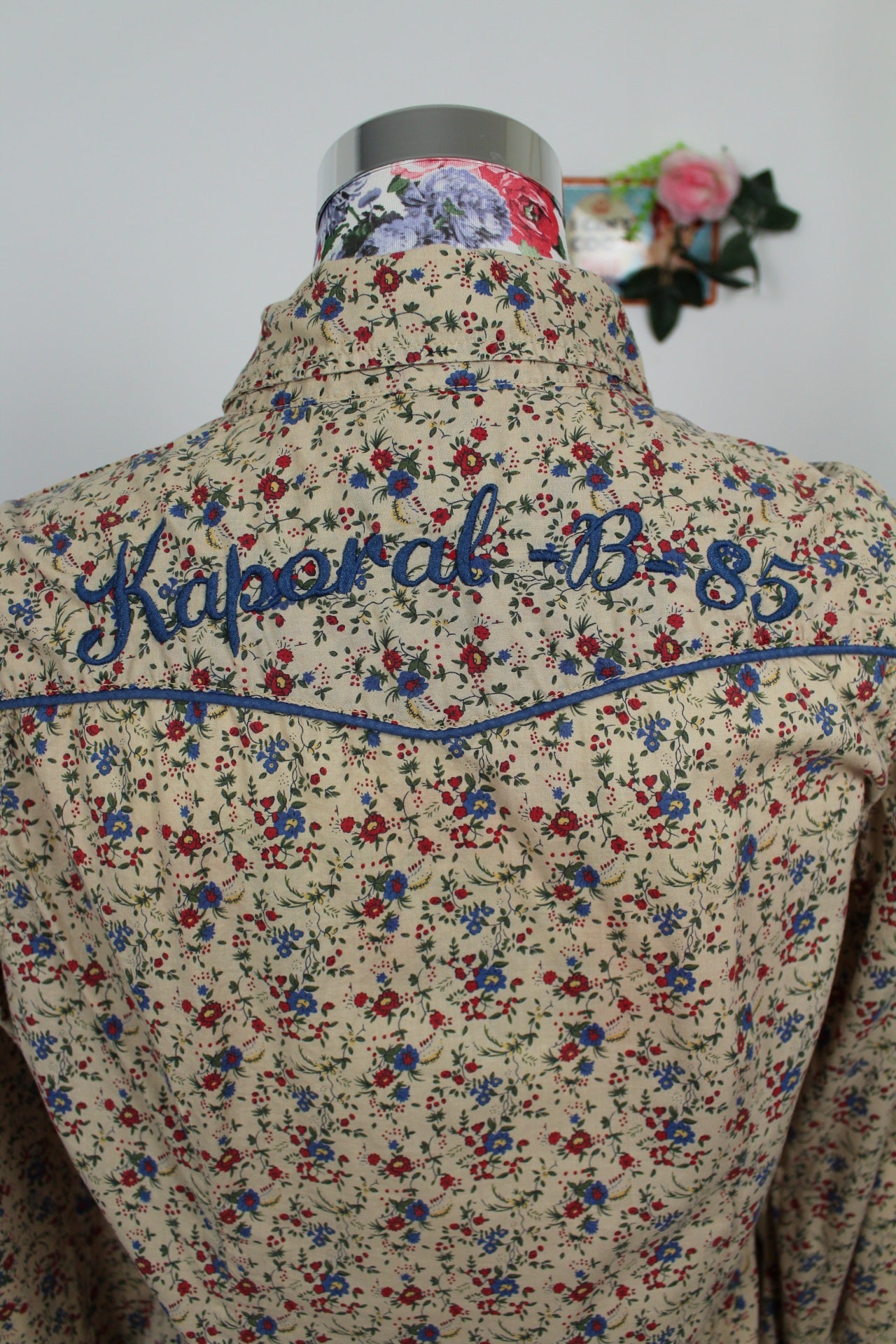 🍒🌸Chemise Kaporal 2000's fleurie - style western chic - 100% coton - Taille 38🌸🍒