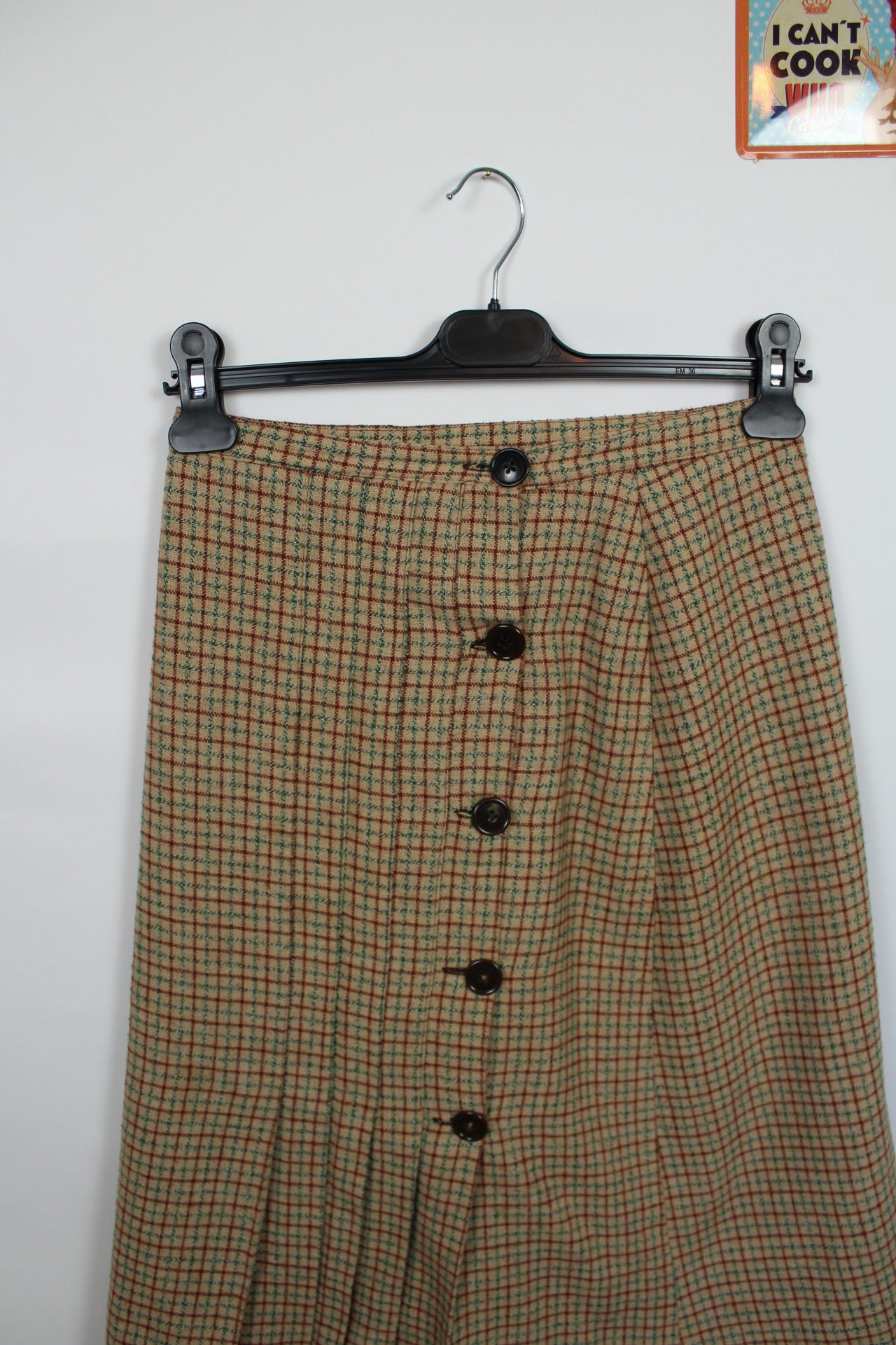 🌸Jupe vintage 70's automne/hiver à carreaux - plissée d'un côté🍒