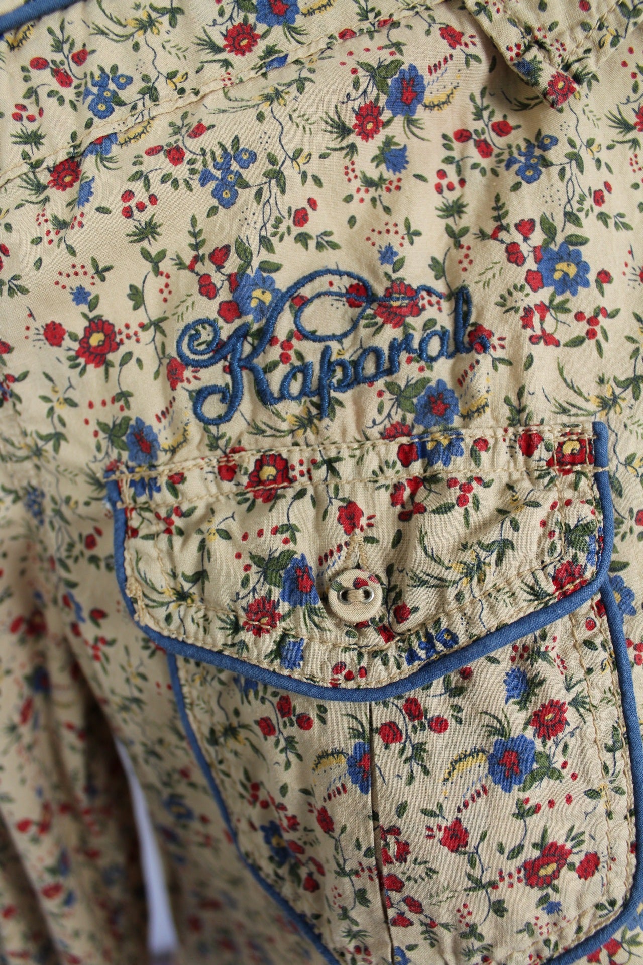 🍒🌸Chemise Kaporal 2000's fleurie - style western chic - 100% coton - Taille 38🌸🍒