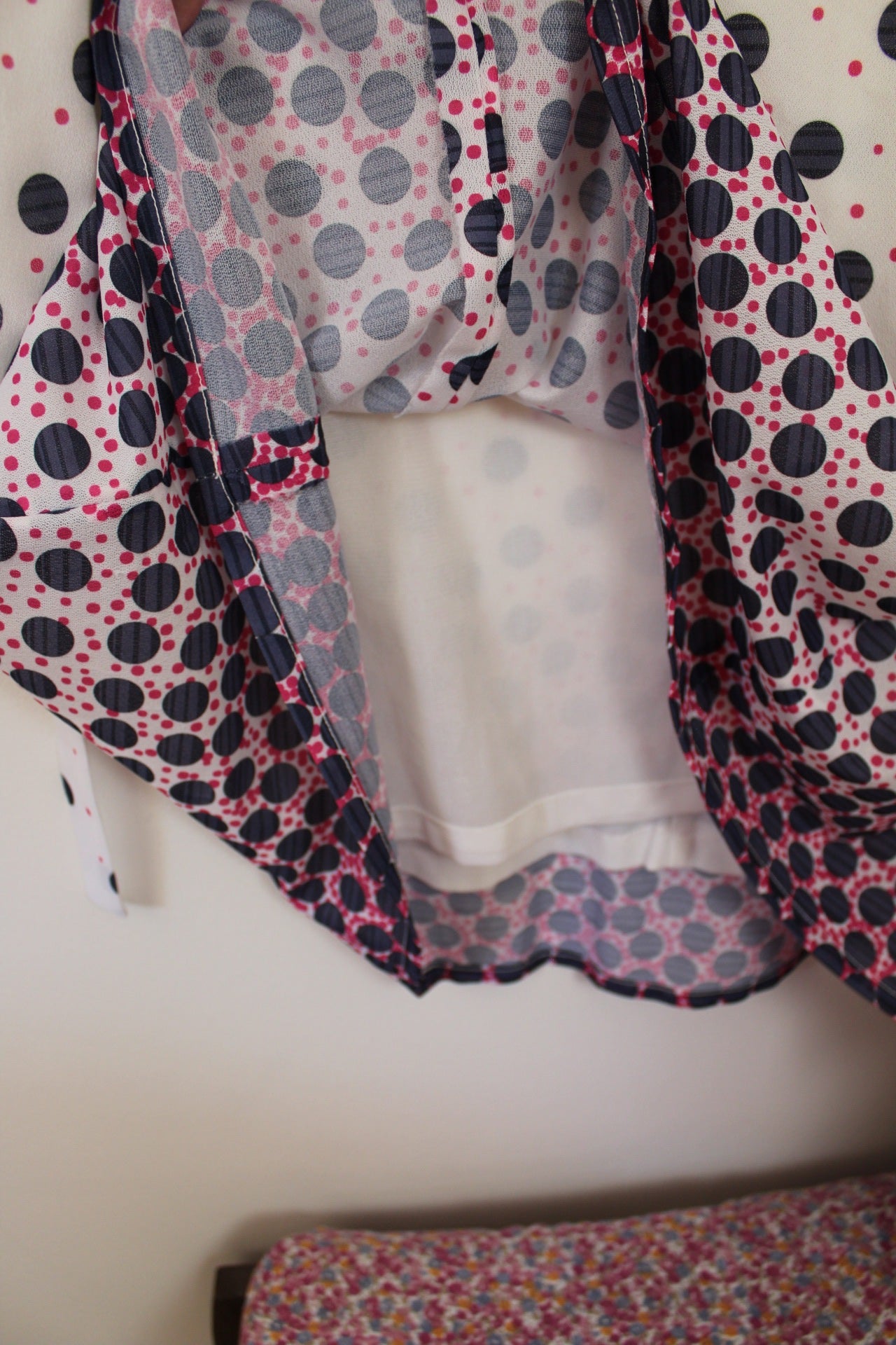 🌸🍒Robe vintage 70/80's col lavallière pois graphiques avec effet dégradé - Taille 40 - petit 42🍒🌸