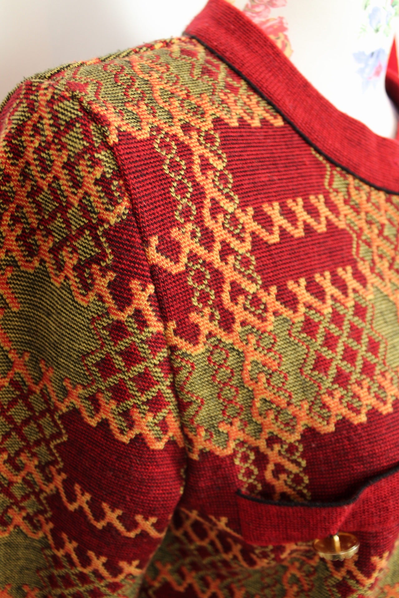 ✨Pull vintage 80's Laine & Maille Paris - boutons dorés✨