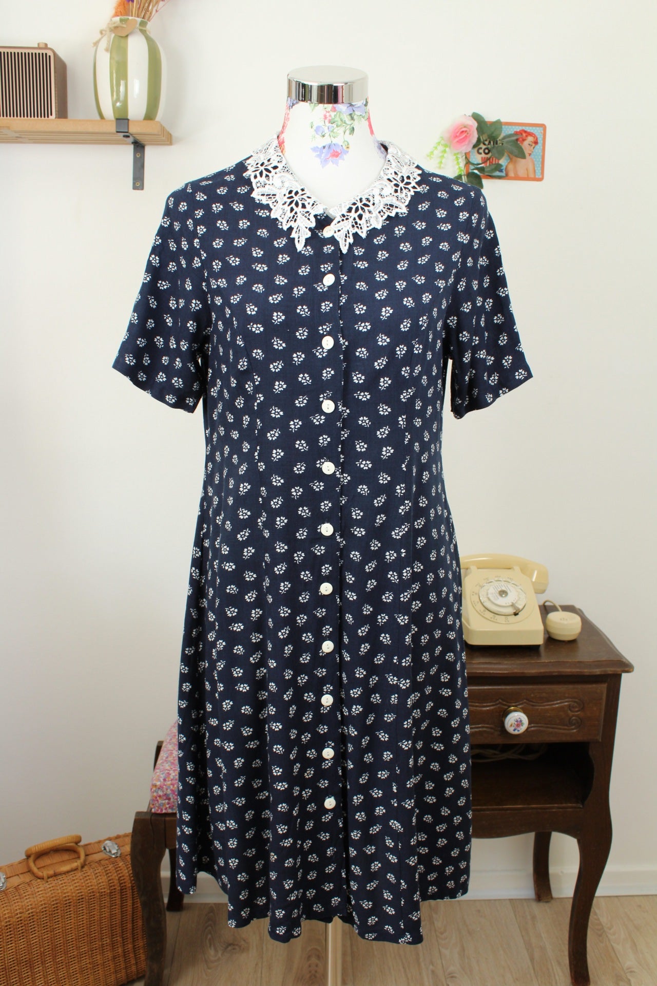 🌸🍒Robe vintage années 90 esprit tropicale & volants - Taille 38🍒🌸