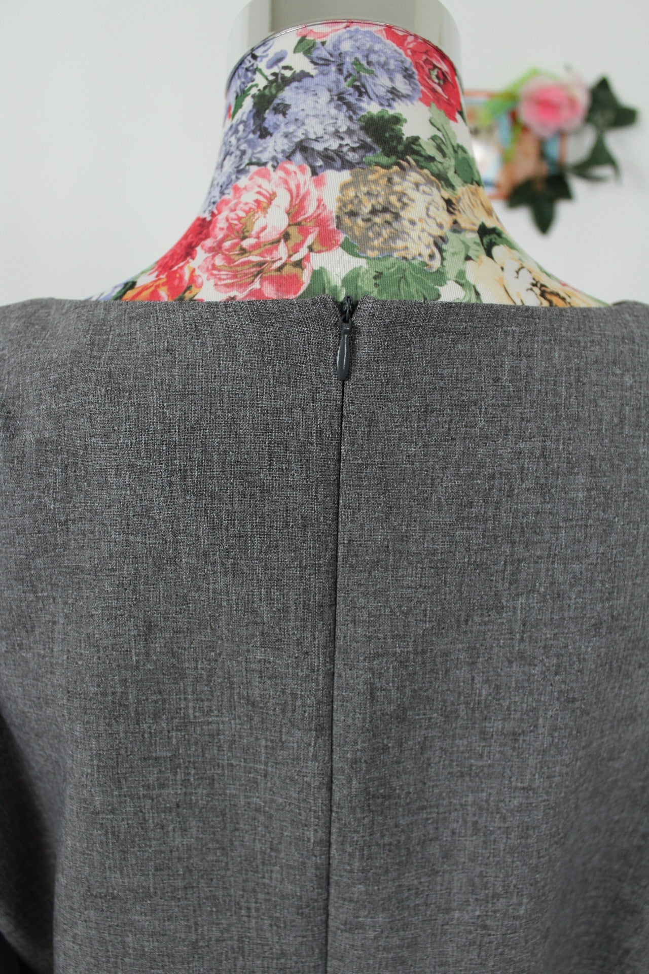 🌸🍒Blouse vintage grise à boutons asymétrique - esprit couture 90s - Taille 40/42 🍒🌸